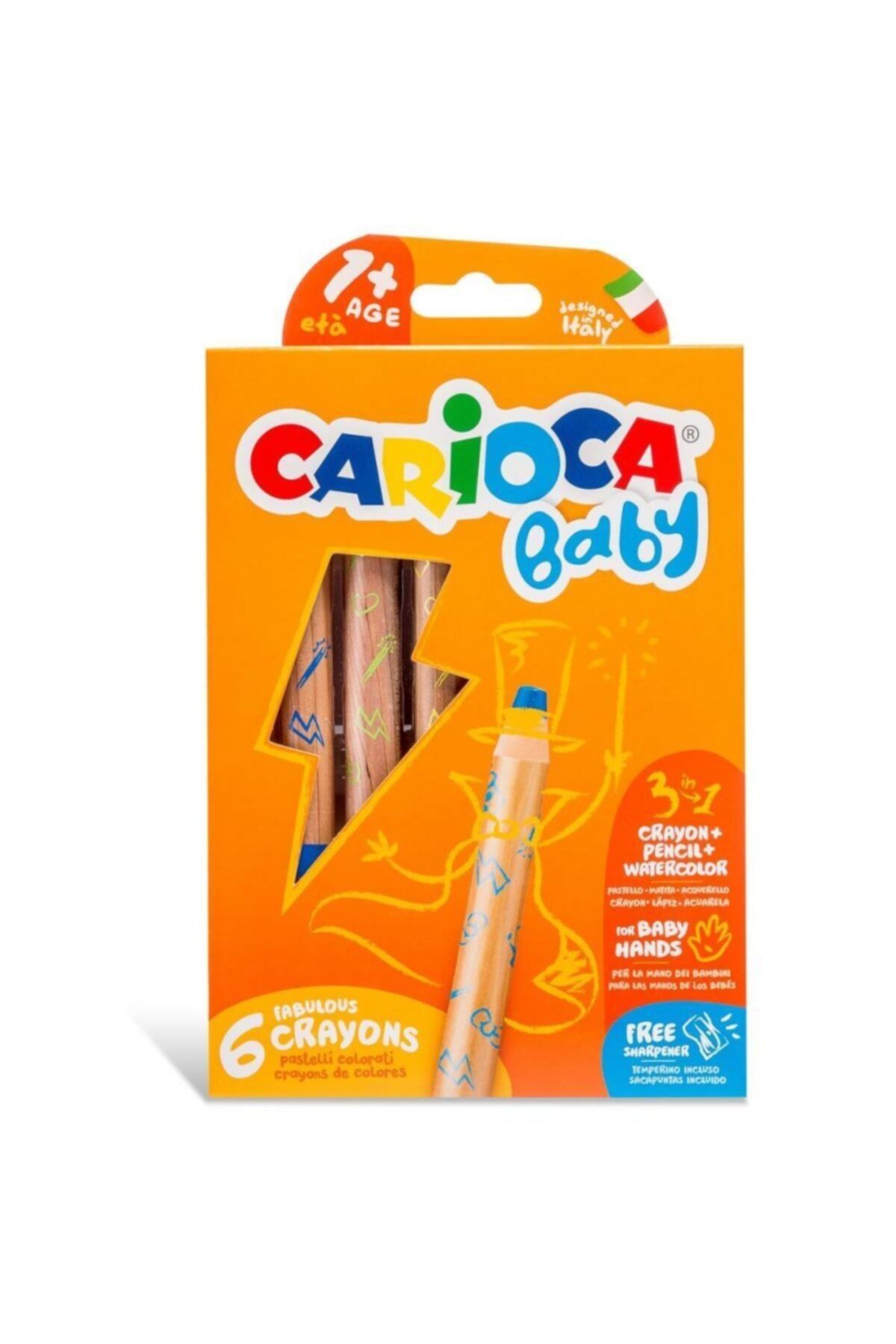 CARIOCA Baby Jumbo Ahşap Gövdeli Boya Kalemi 6lı