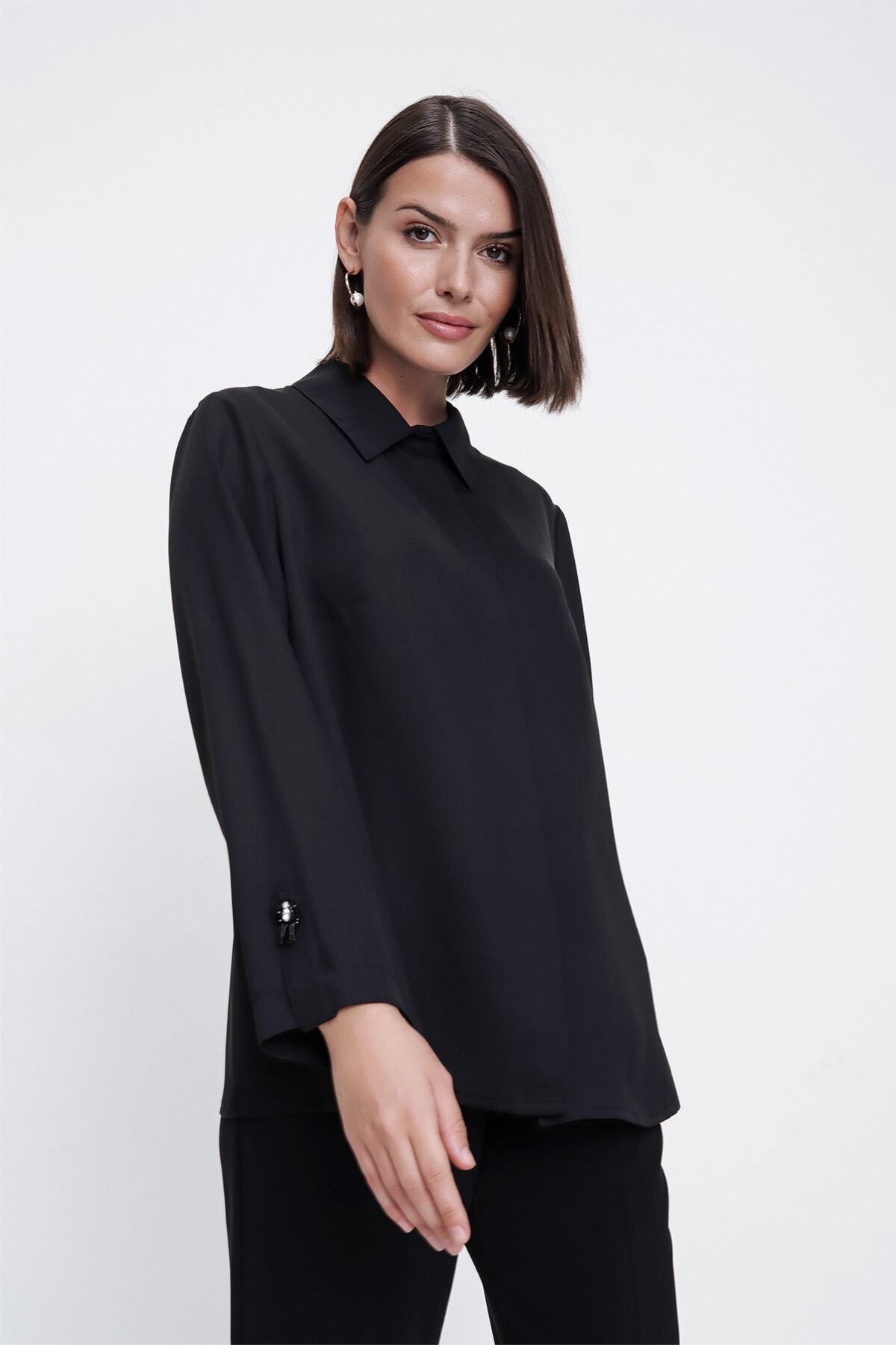 Aker 2579111 Kolları Apolet Ve Işleme Detaylı Bluz