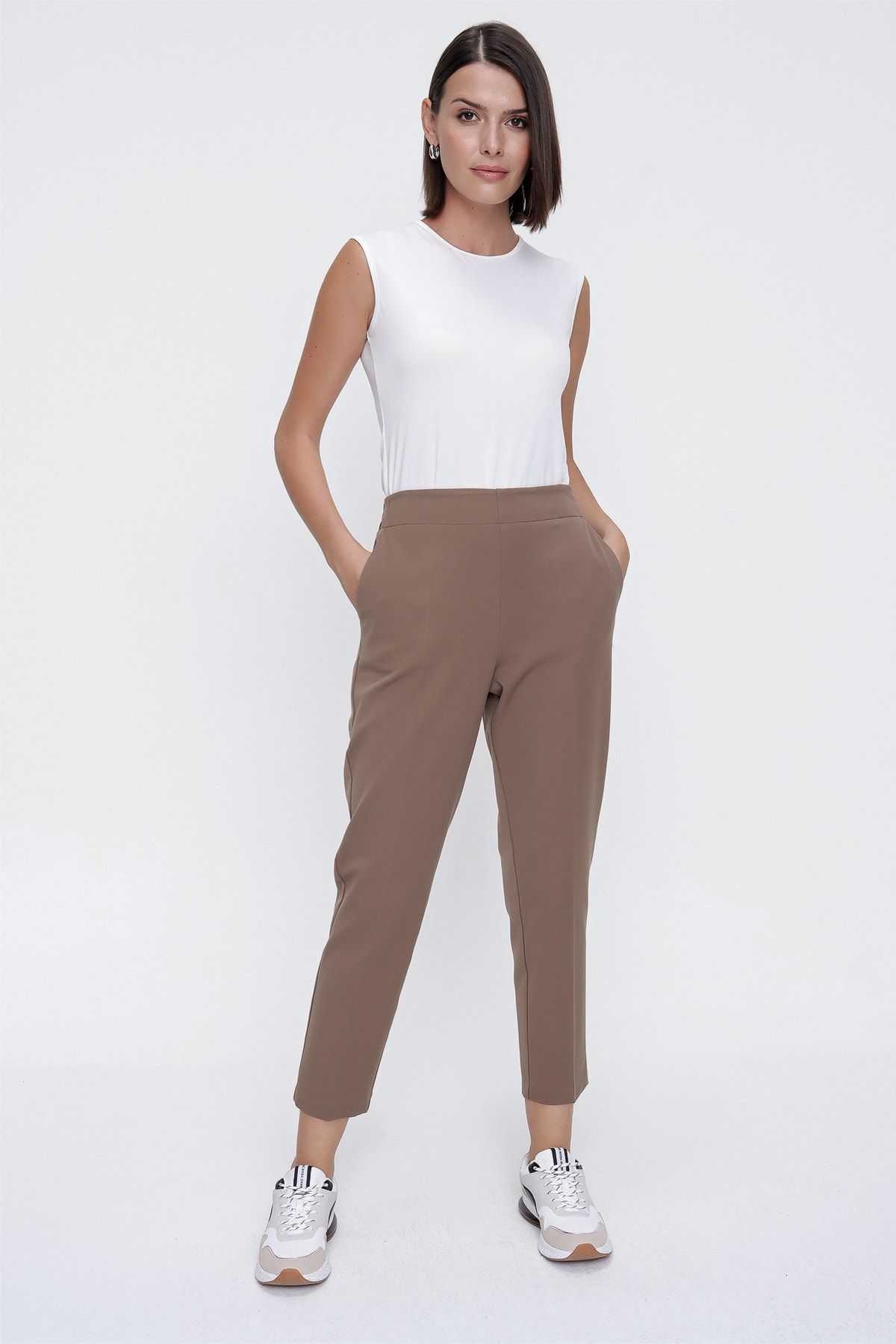 Aker 3202111 Diagonal Dokulu Likralı Pantolon