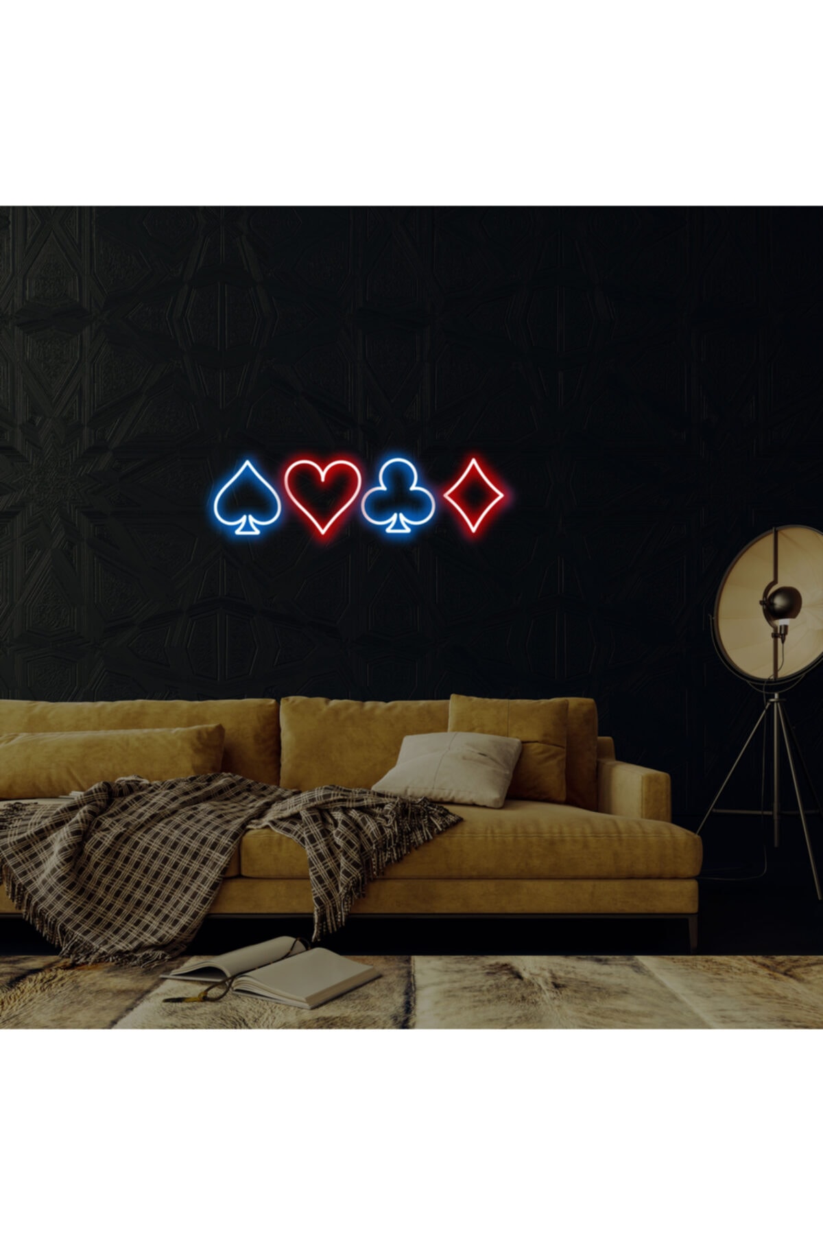 neon graph -briscambille Poker Suits-led Dekoratif Duvar Aydınlatması Neon Duvar Yazısı- Led Mesajlar-neongraph
