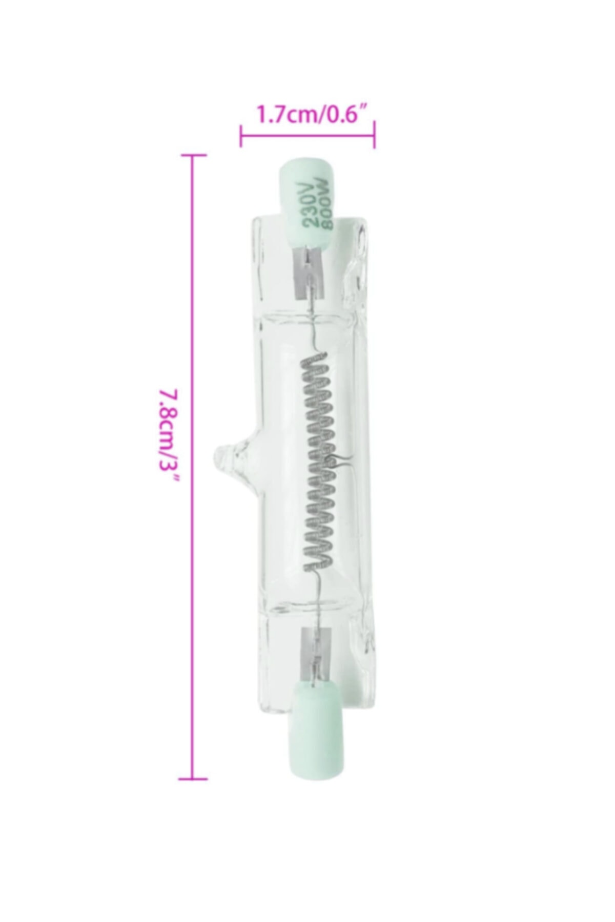 DXX 800w Halojen Ampul - Kırmızı Kafa Tungsten Işık Için Ampul 230v - 800w