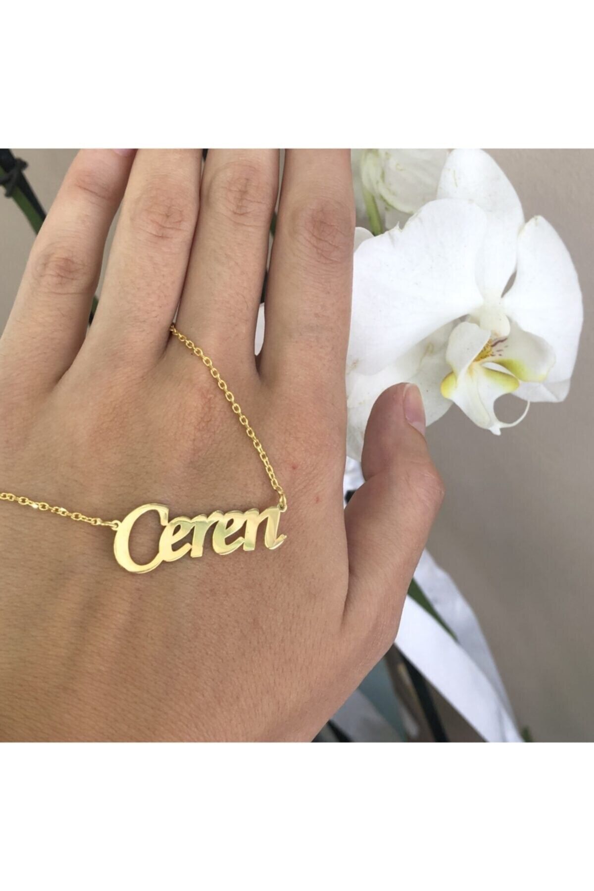 ernsilver Ceren Isimli Kolye , Gümüş Kolye, Altın Kaplama