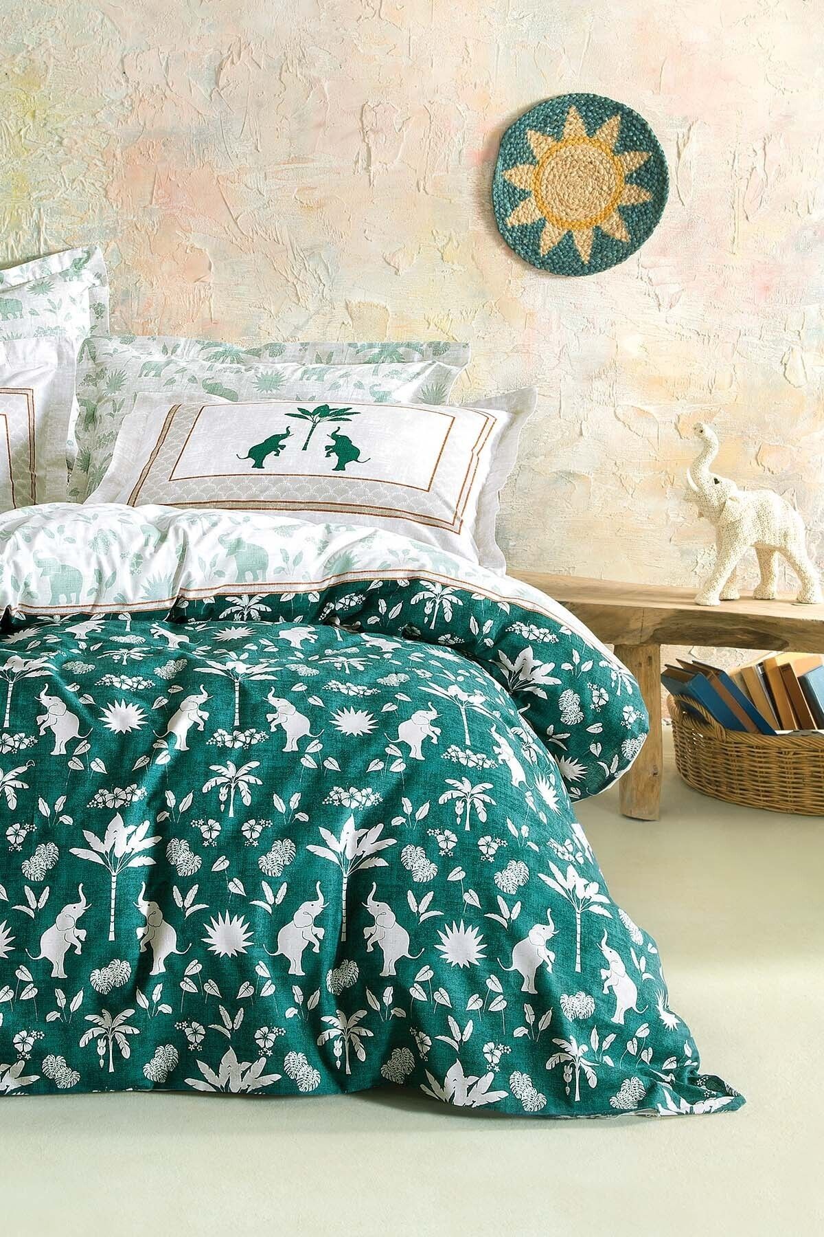 Yataş Bedding Solaris Ranforce Çift Kişilik Nevresim Takımı - Yeşil