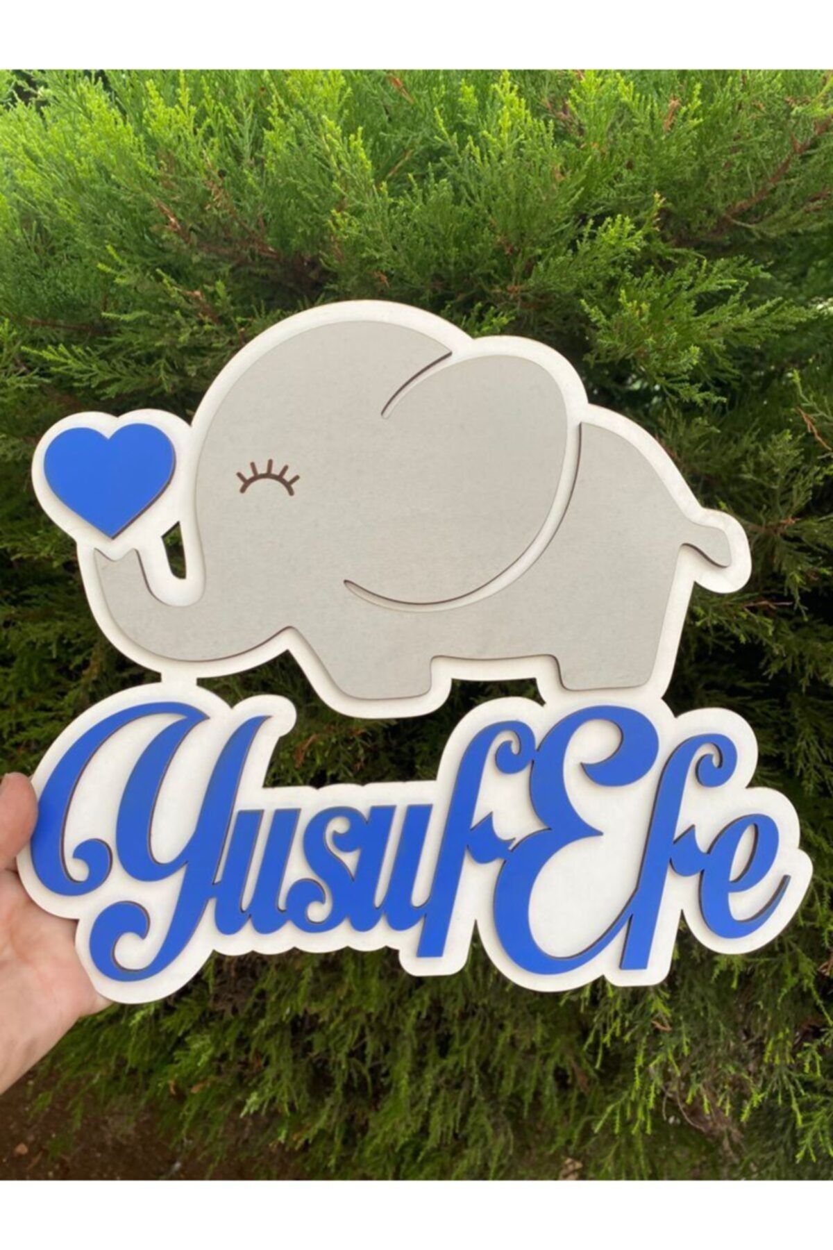 Pembe Ağaç Tasarım Atölyesi Filli Bebek Kapı Süsü - Filli Aksesuar - Filli Kapı Süsü - Filli Pano- Filli Bebek Duvar Süsü