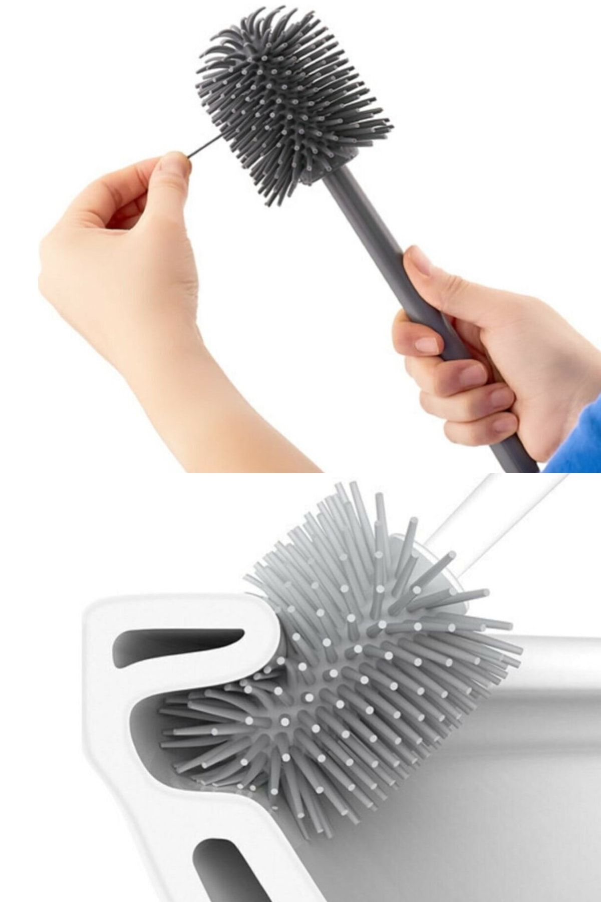 EARABUL Banyo Tuvalet Klozet Temizleme Fırçası / Antrasit (STANDSIZ)