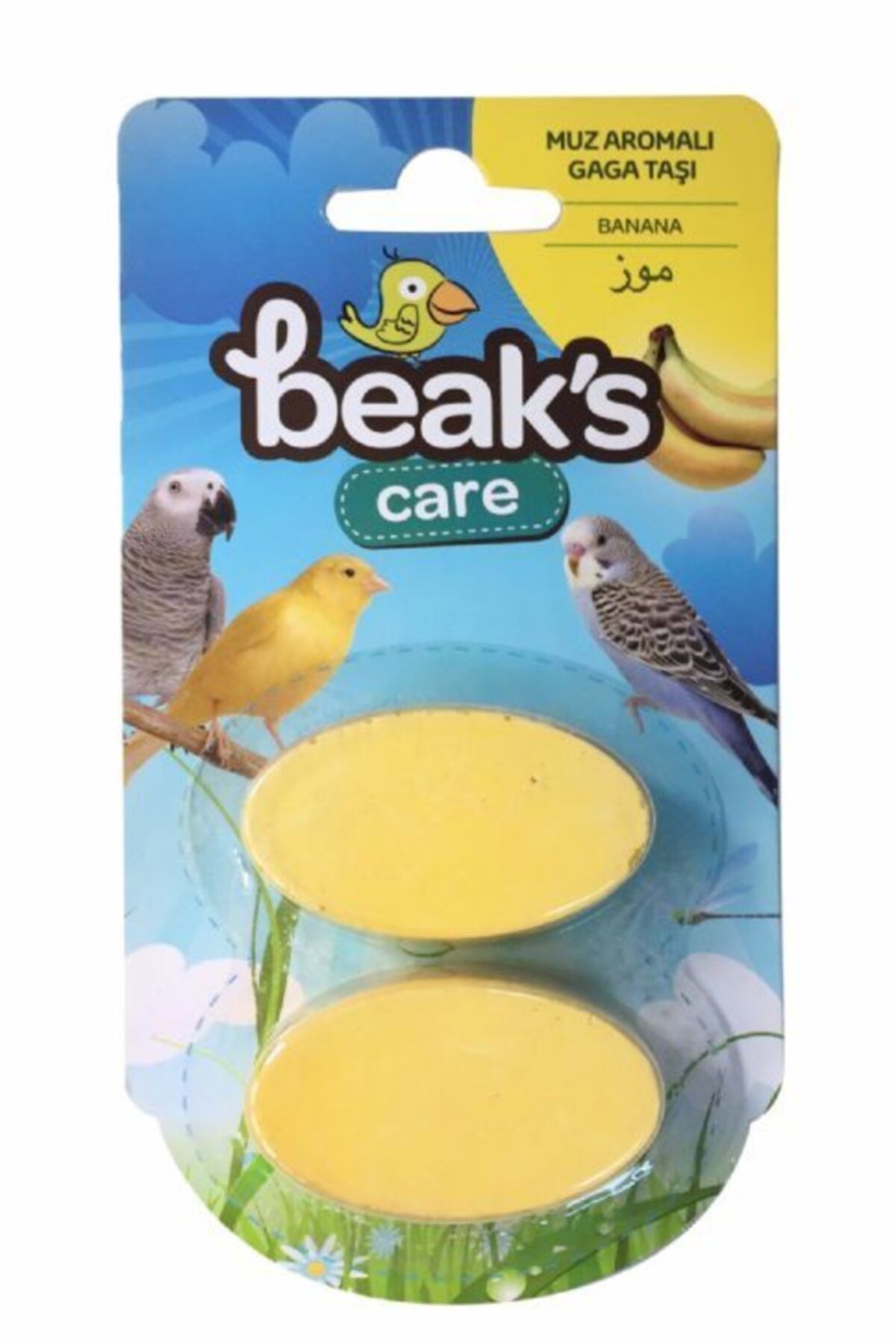Beaks Kafes Kuşları Için Muzlu Mineral Blok Gaga Taşı Ikili
