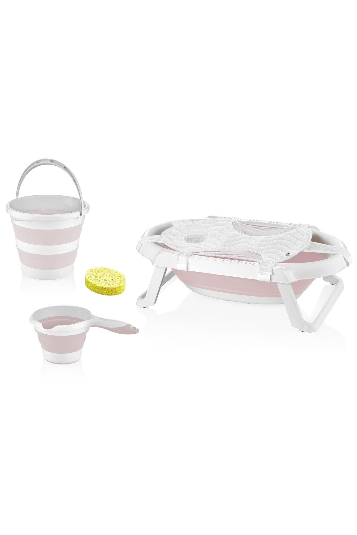 Babyjem Katlanır Banyo Seti-pembe
