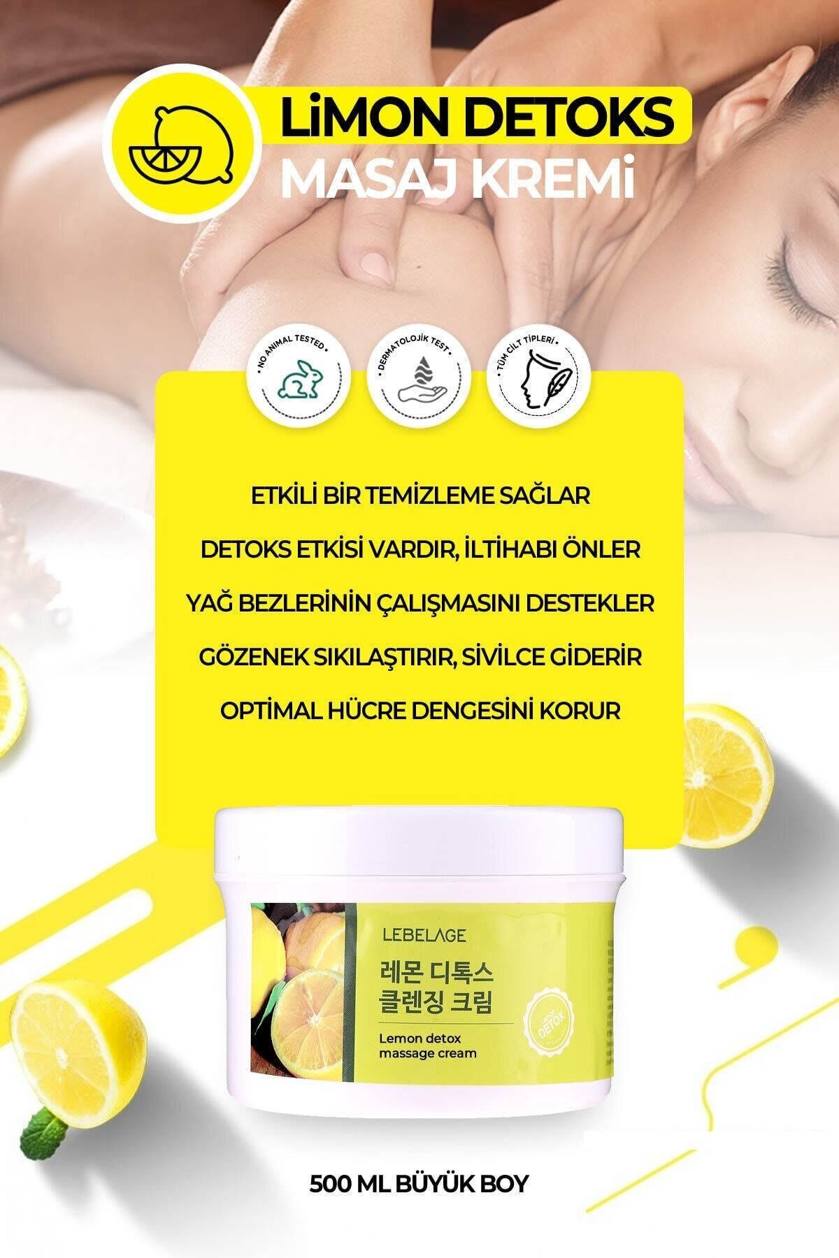 LEBELAGE Detox Etkili Ve Limon Özlü Masaj Kremi 500 ml