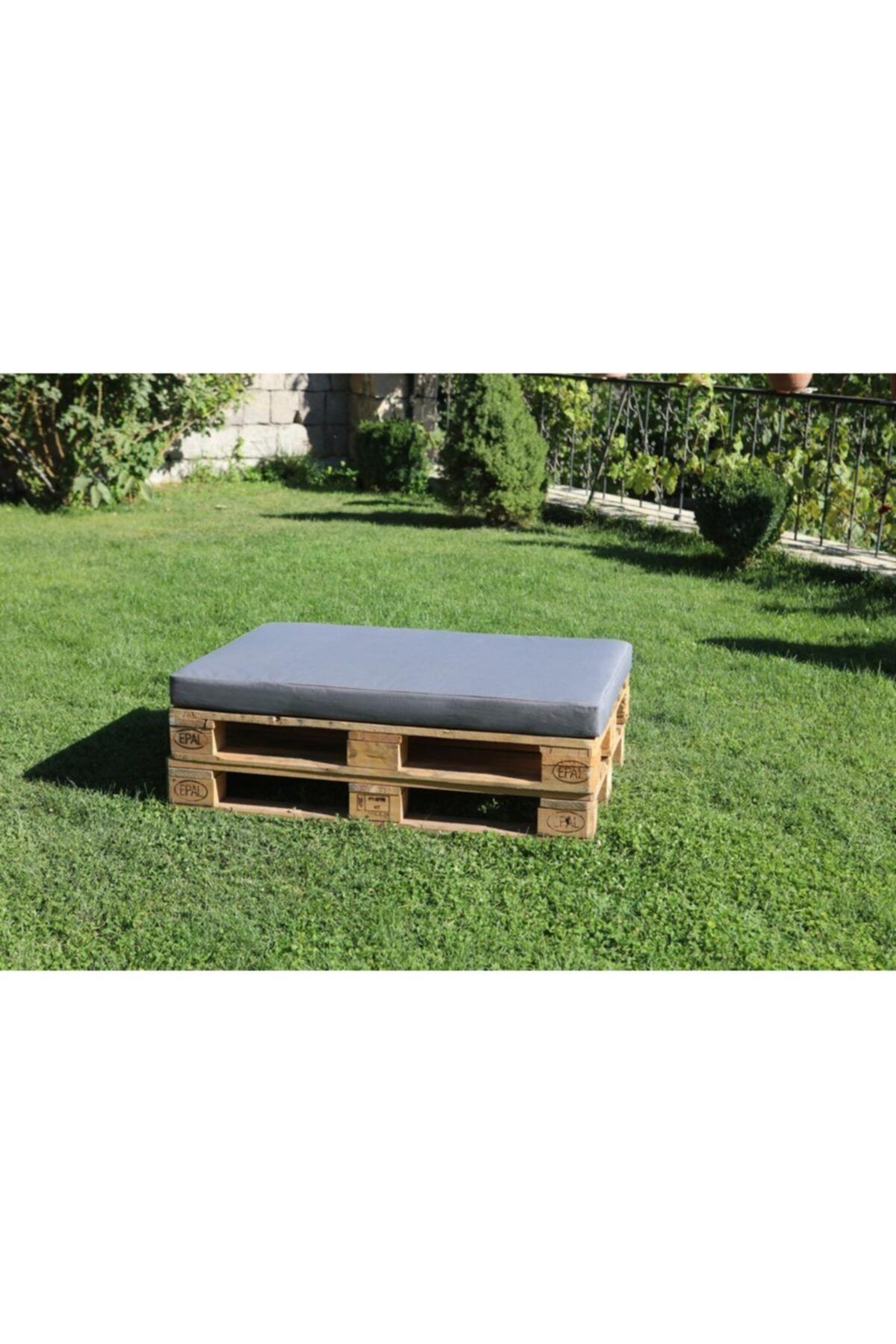 Tiryaki Aksesuar Dış Mekan Palet Balkon Yat Bahçe Sahil Minderi Su Geçirmez Kumaş Gri