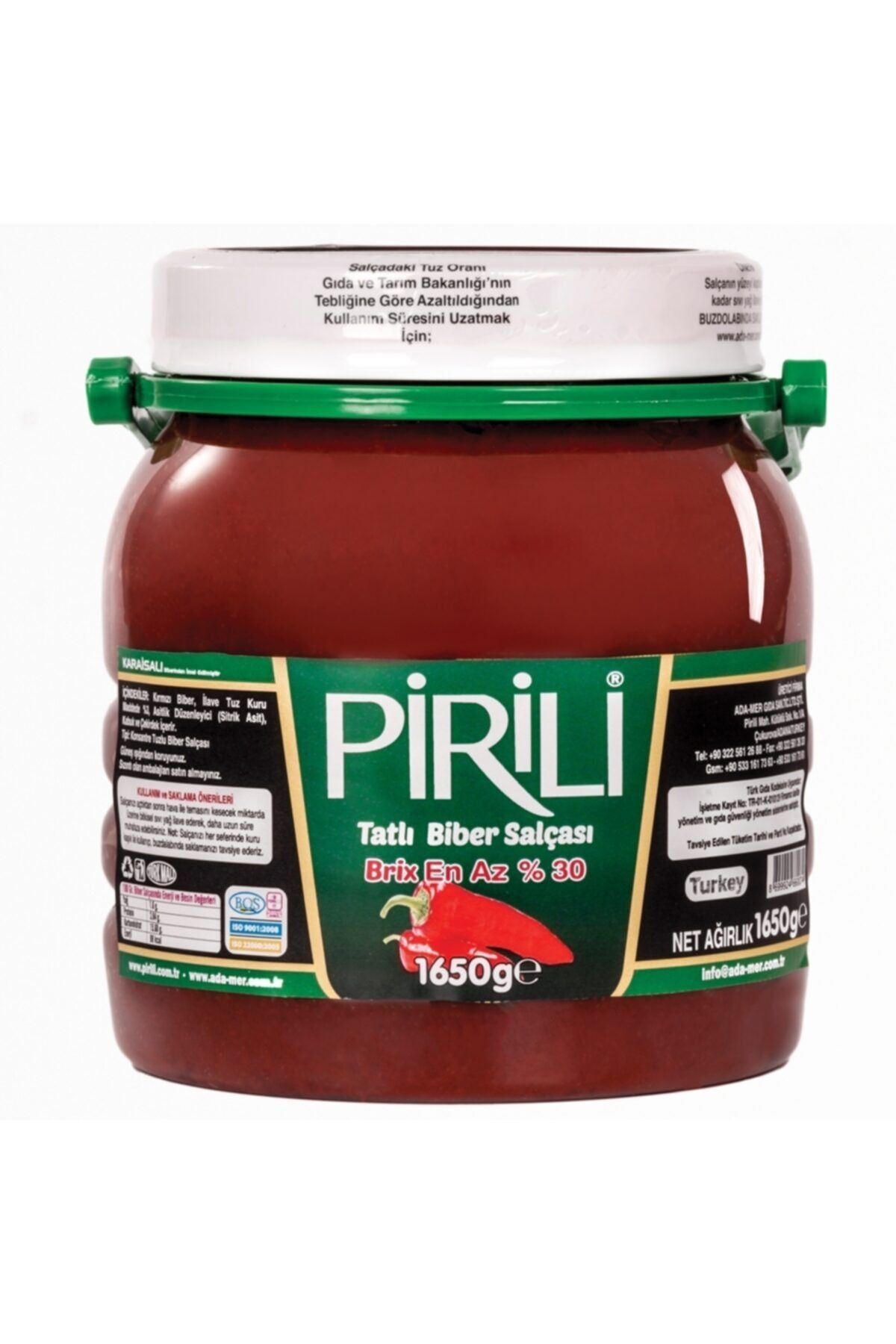 Pirili Tatlı Biber Salçası 1650 Gr