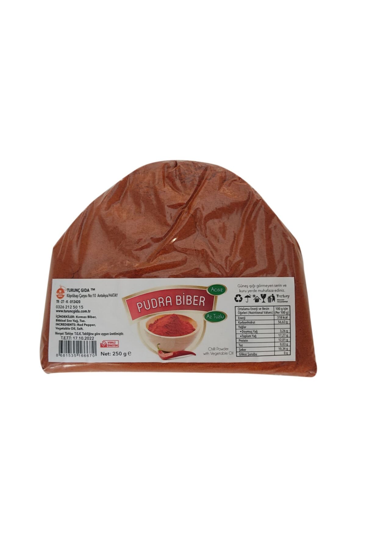 Turunç Gıda Pudra (kül) Biber Acısız 250 Gr