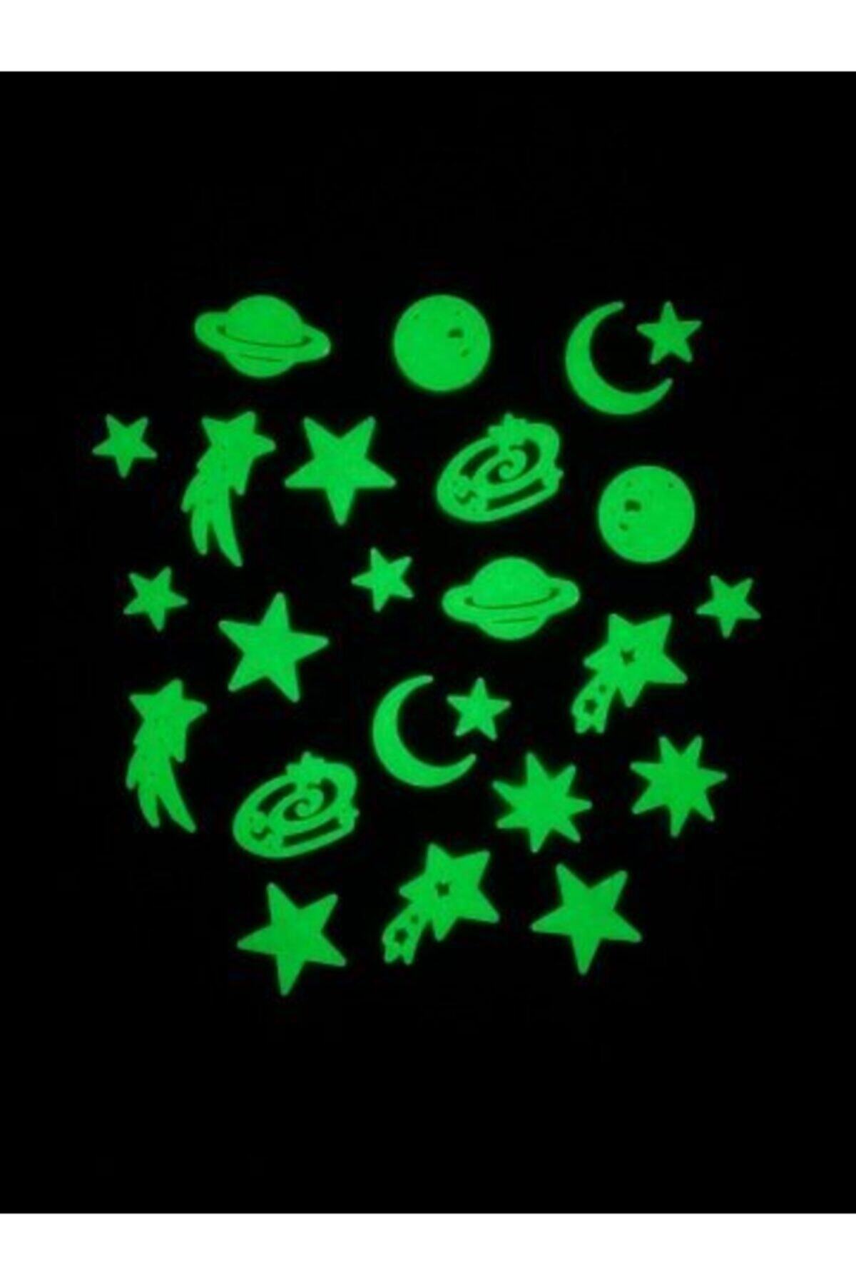 EFBUTİK Karanlıkta Parlayan Saturn Duvar Süsü