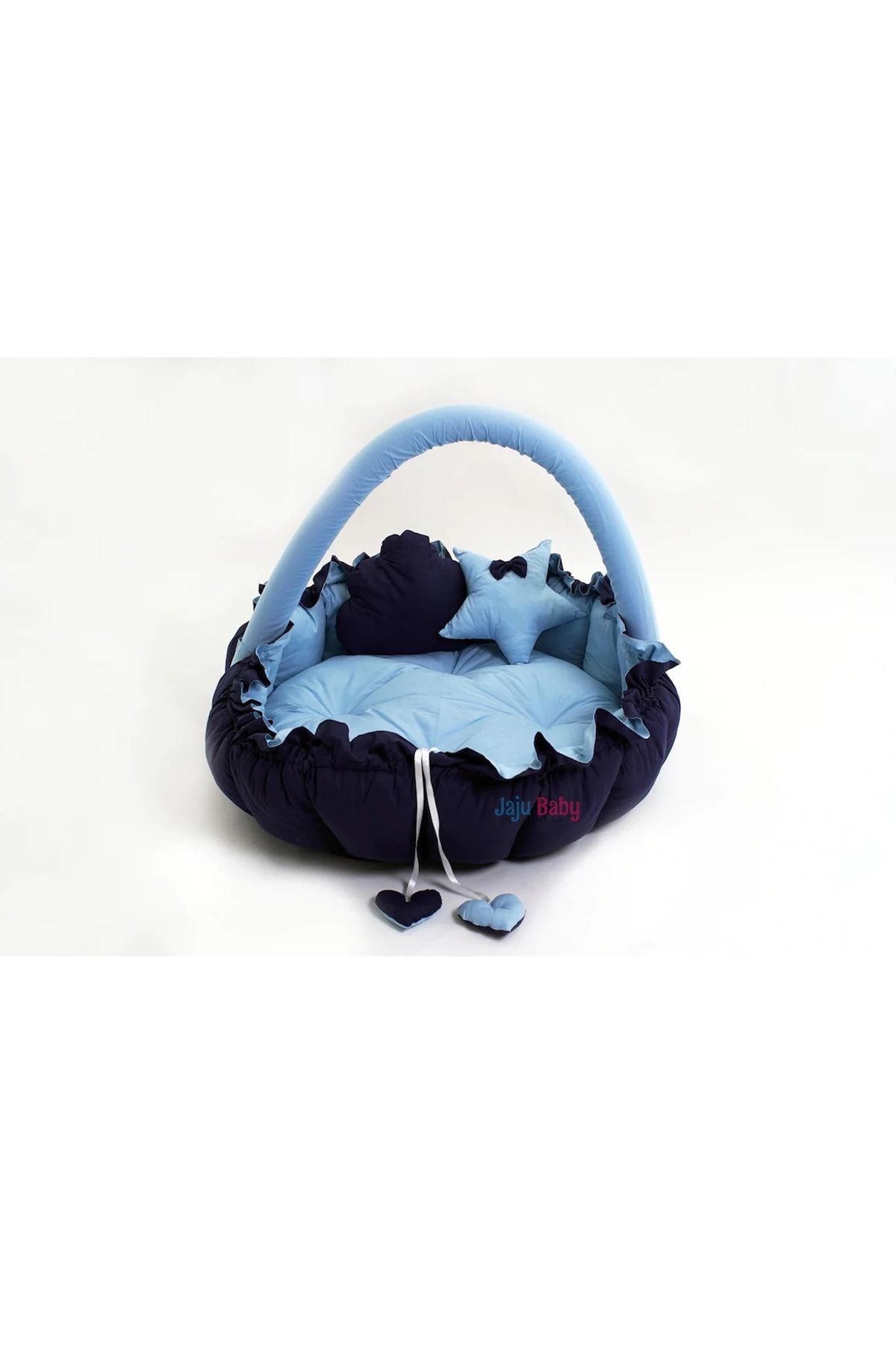 Jaju Baby Lacivert Mint Tasarım Lüx Oyun Minderi Babynest Oyuncak Aparat Set