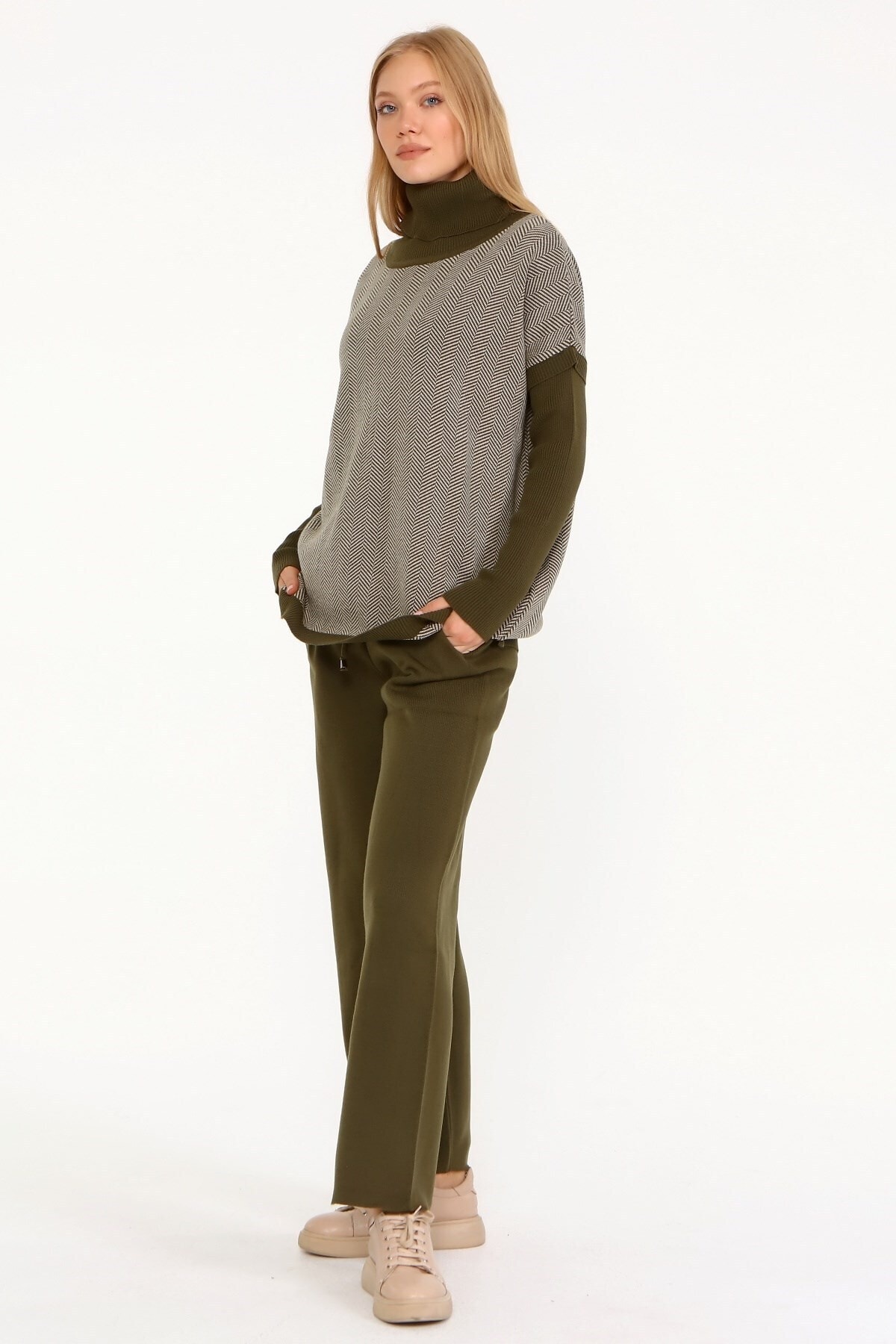 FTZ WOMEN Triko Ikili Takım Haki