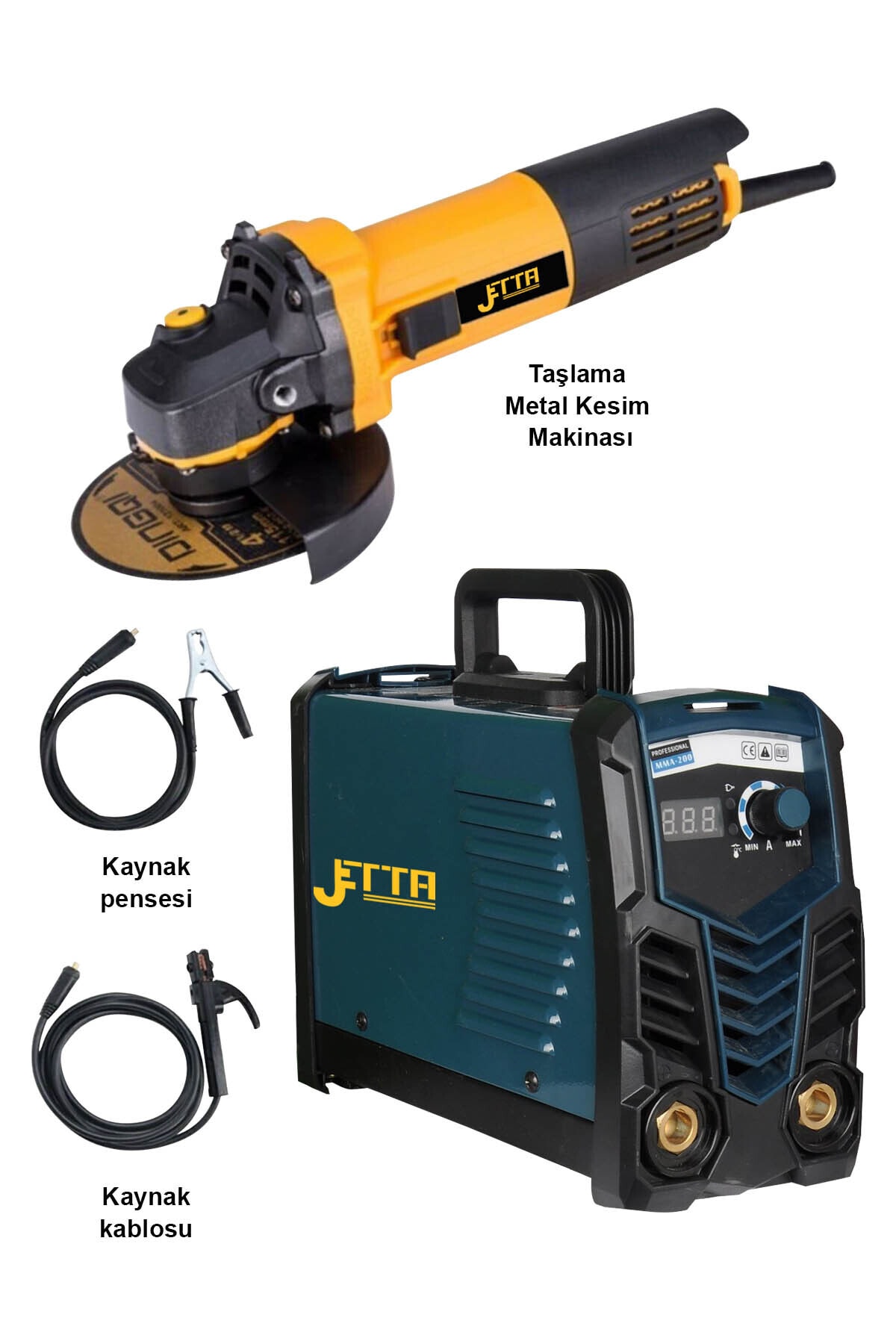 Jetta Power Tools Profesional Germany Technology 200 Amper Kaynak Makinesi + 125 Mm Avuç Içi Taşlama
