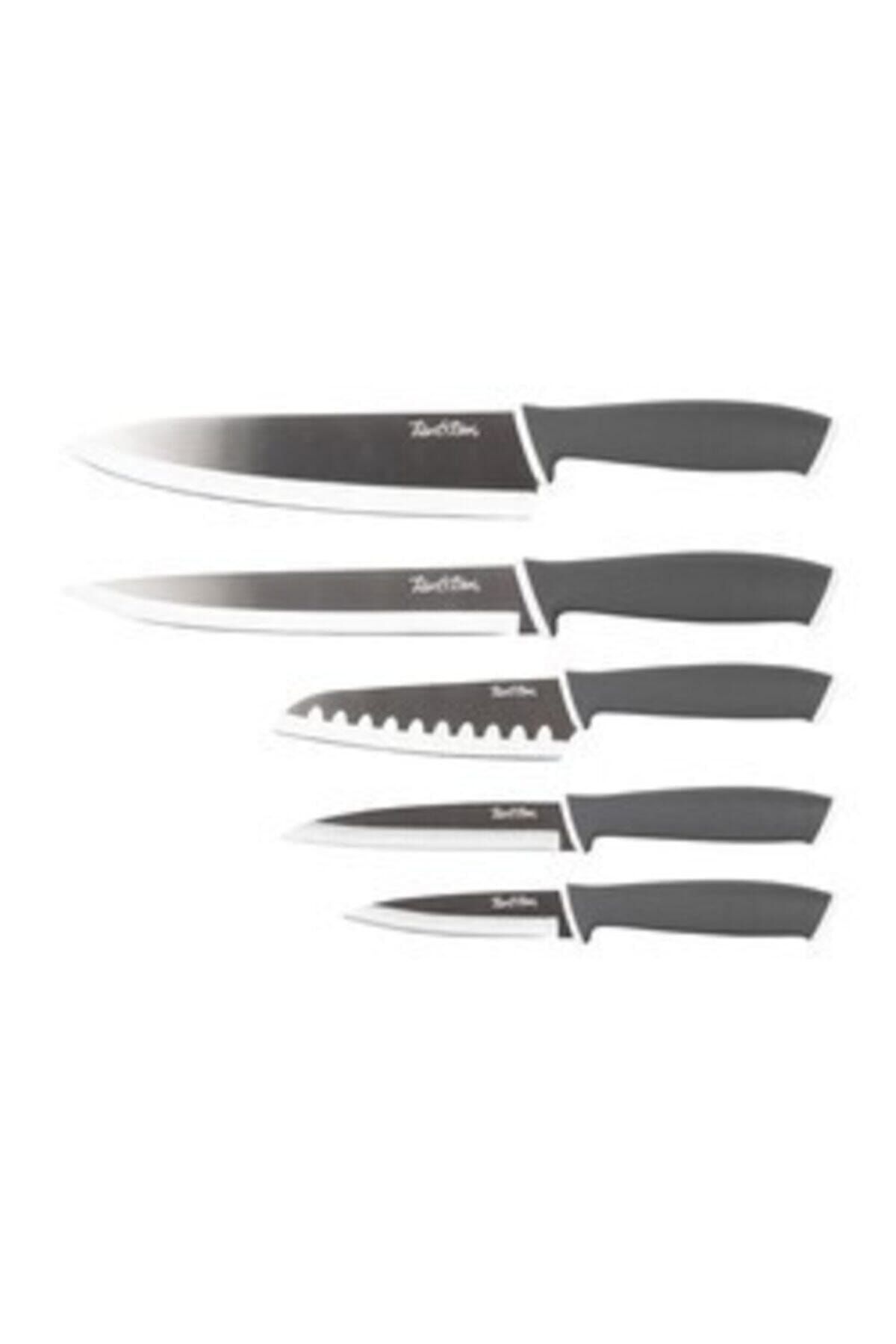 Tantitoni Santoku Bıçak Seti Füme 5'li