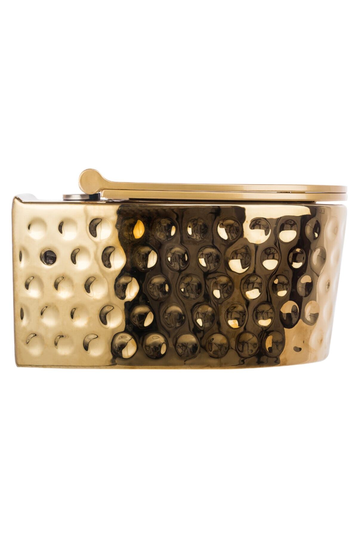 Pure Concept Kapitone Gold Asma Klozet + Yavaş Kapanır Kapak