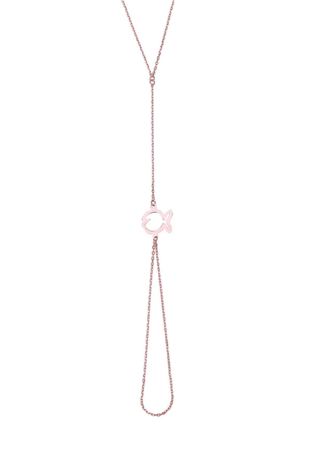 So CHIC... Balık Figürlü 18 Ayar Rose Altın Kaplama Gümüş Şahmeran