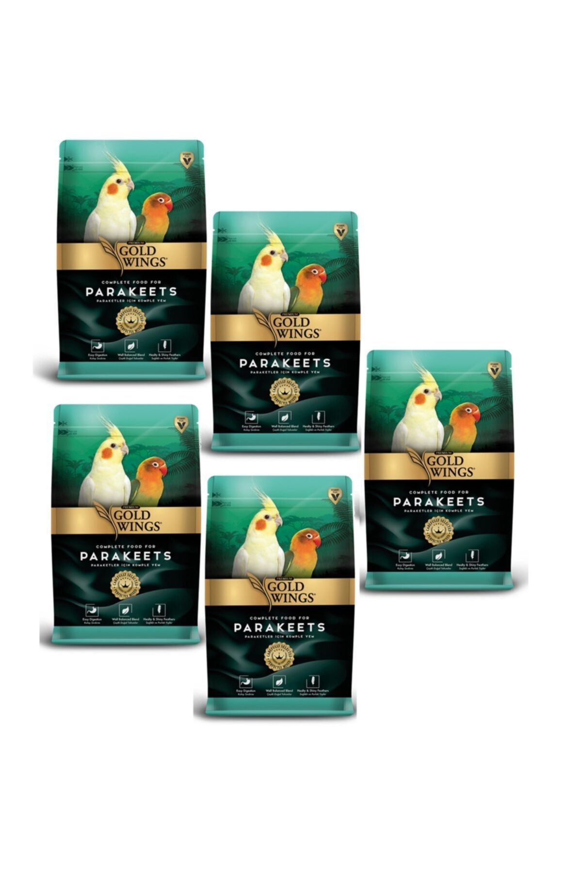 Gold Wings Premium Muhabbet Kuşu Yemi 1 Kg (5 Paket)