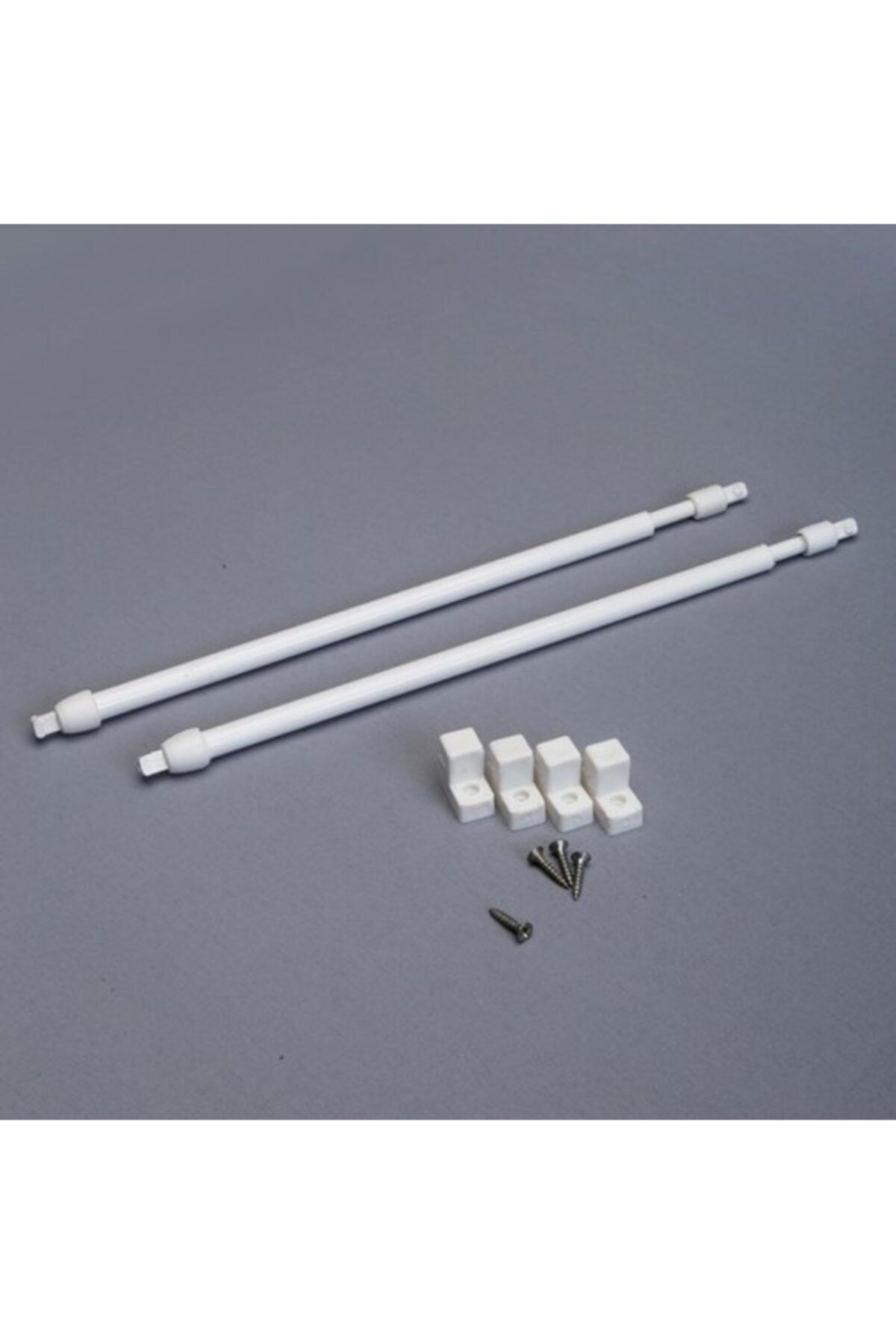 YalçınerHome 100-120 Cm Ayarlanabilir 2 Adet Briz Çubuğu )perde Borusu) 4 Adet Başlık 4 Adet Vida
