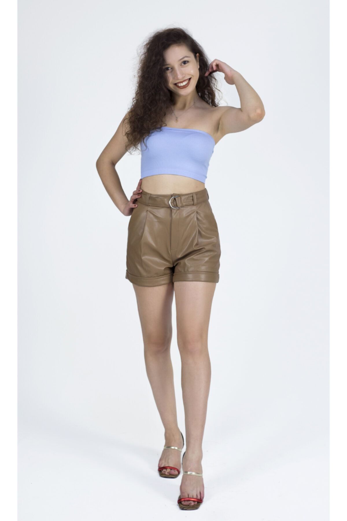 Loopy Camel Deri Şort