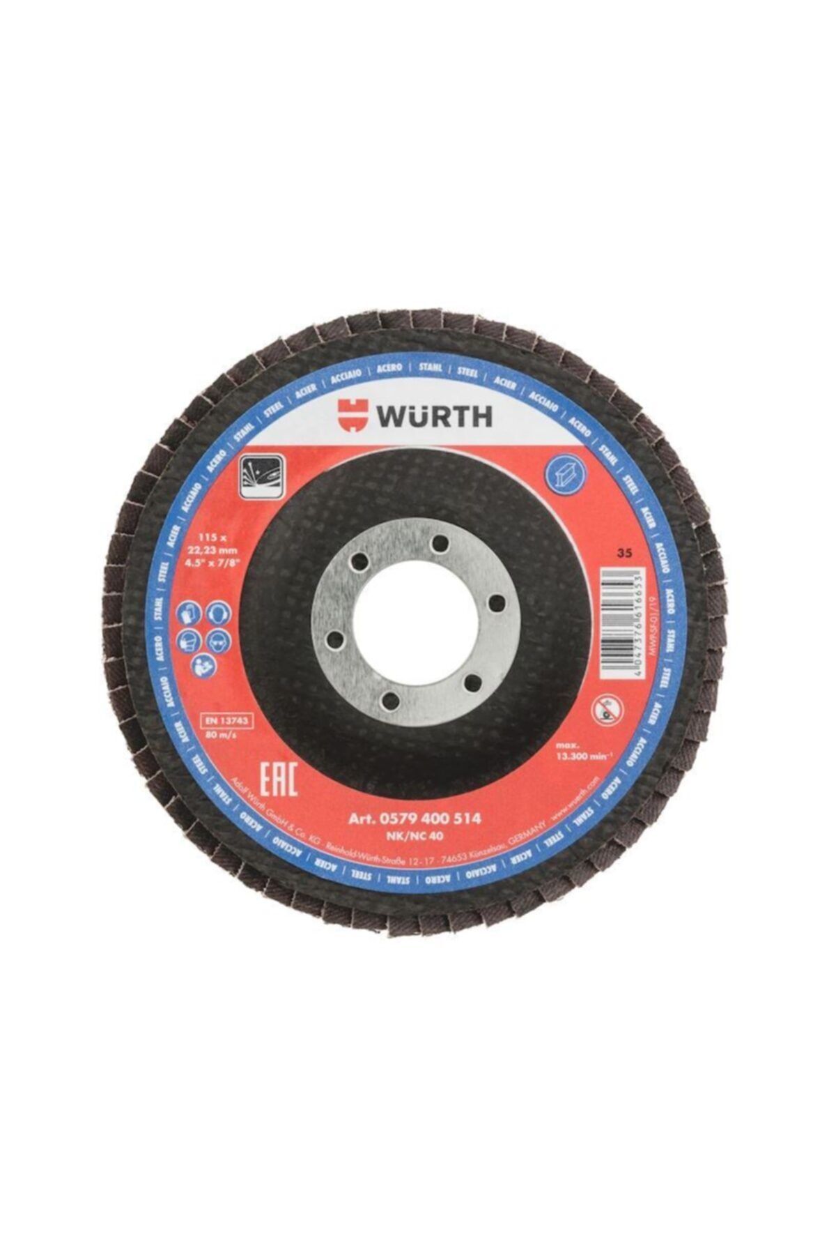 Würth Flap Disk Premıum-alu.oks-çelik-d115-p60 15 Adet