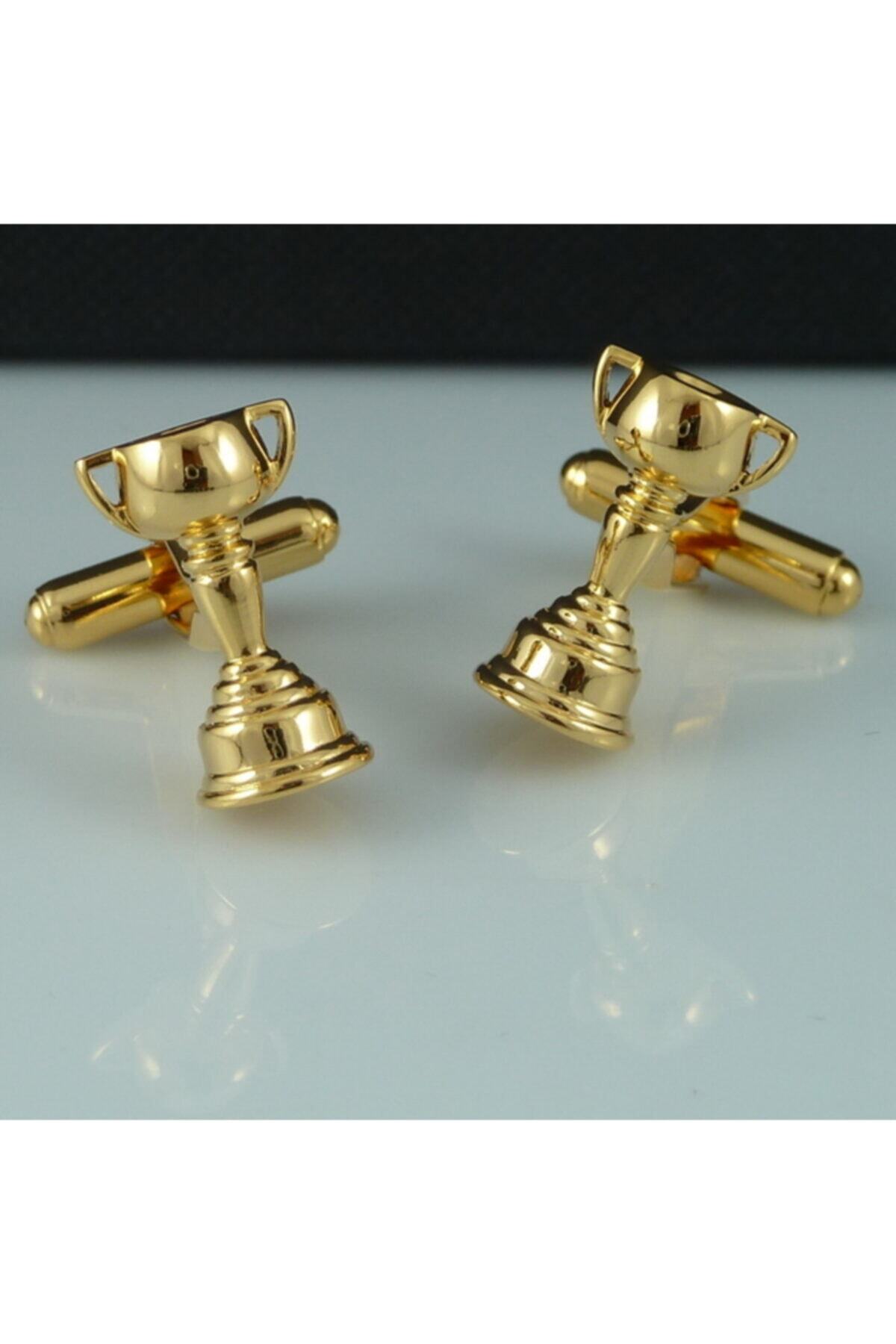 eXtore Kol Düğmesi Altın Kupa Şampiyon Zafer Birinci Gold Tone Kd218