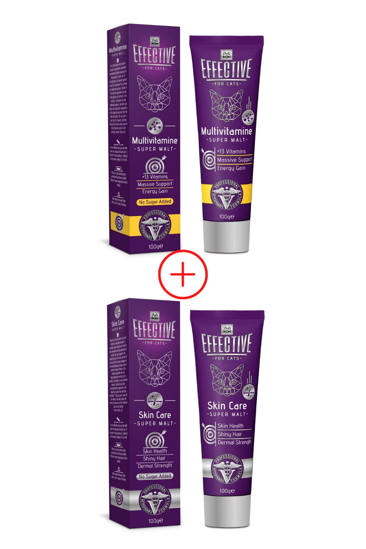 Delibon Effective Kedi Maltı Multivitamin 100 Gr + Cilt Ve Tüy Bakımı Için Kedi Vitamini 100 Gr