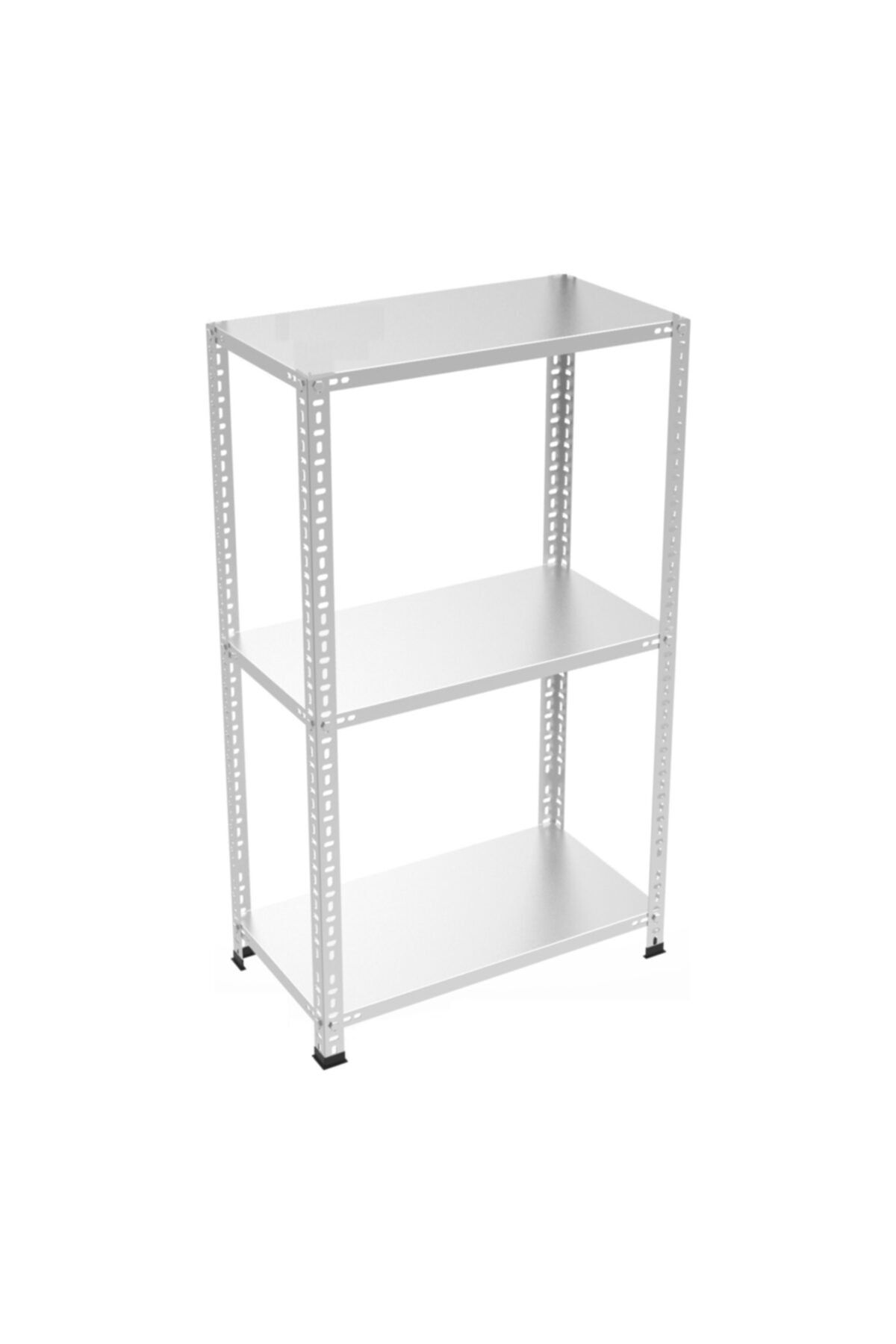 Galvanizraf 3 Katlı Galvaniz Çelik Raf Arşiv Rafı Depo Rafı Kiler Rafı 50x82x100