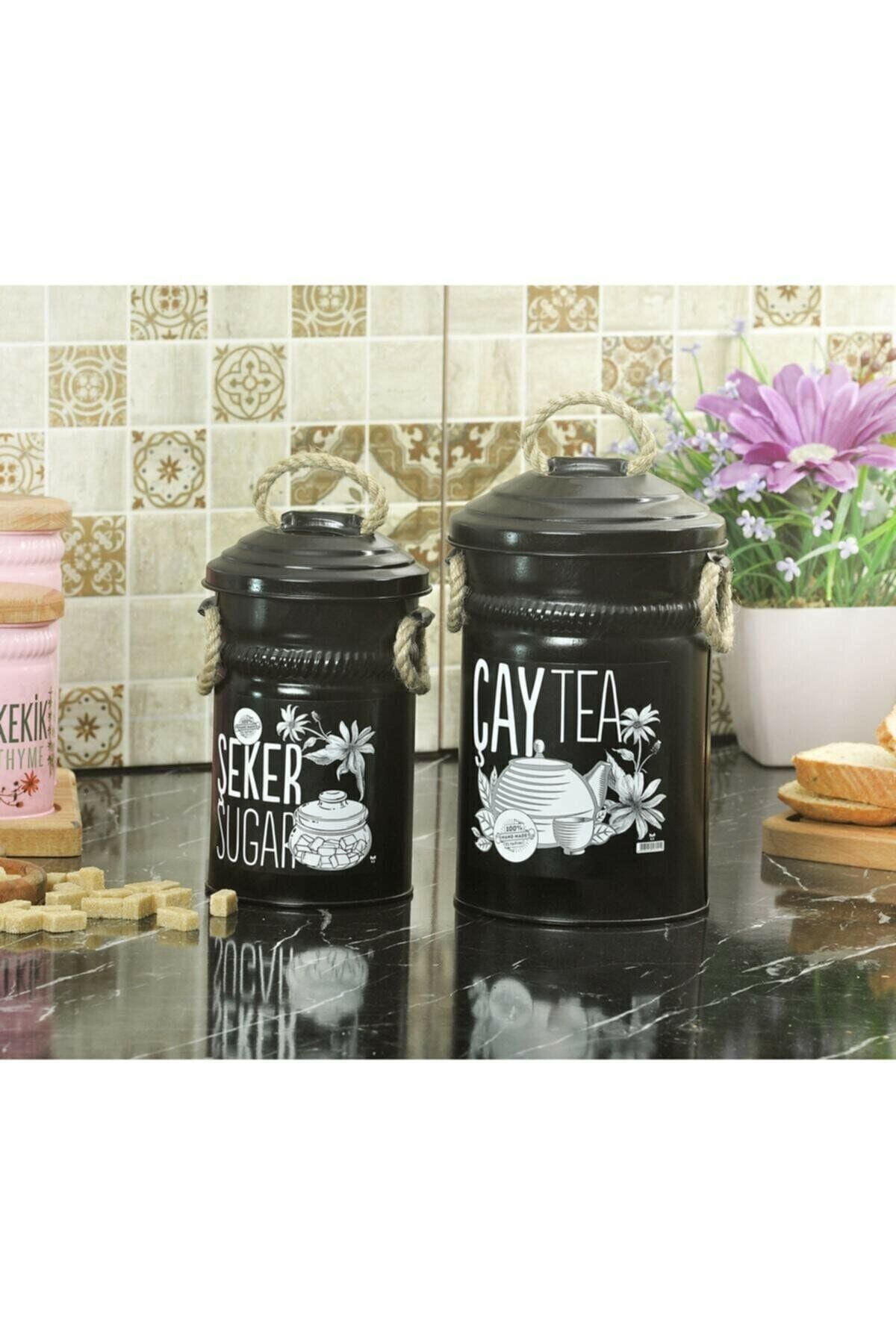 Yıldıray Metal Çay Ve Şeker Saklama Kapları Yıldıray Çay Ve Şeker Kutusu
