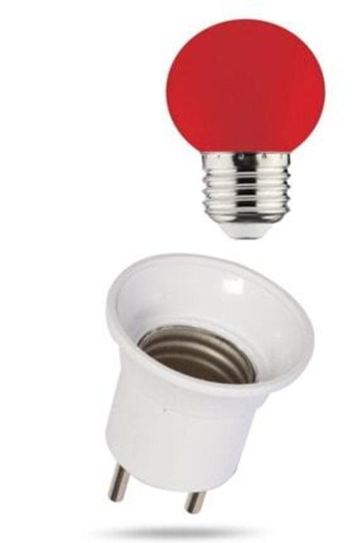 MAKEL Led Gece Lambası Ampulu Duy Fişli + 1w Enerji Tasarruflu Duylu Renkli Kırmızı Işık
