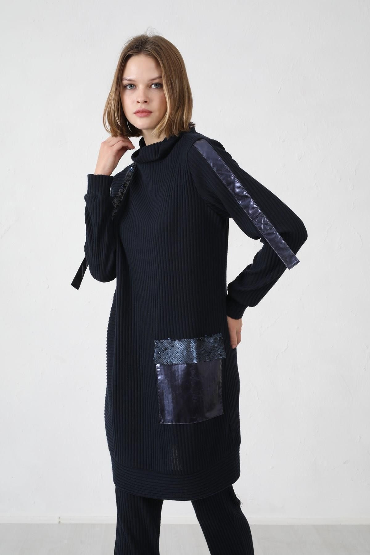 Moodbasic Pullu Cepli Triko Takım