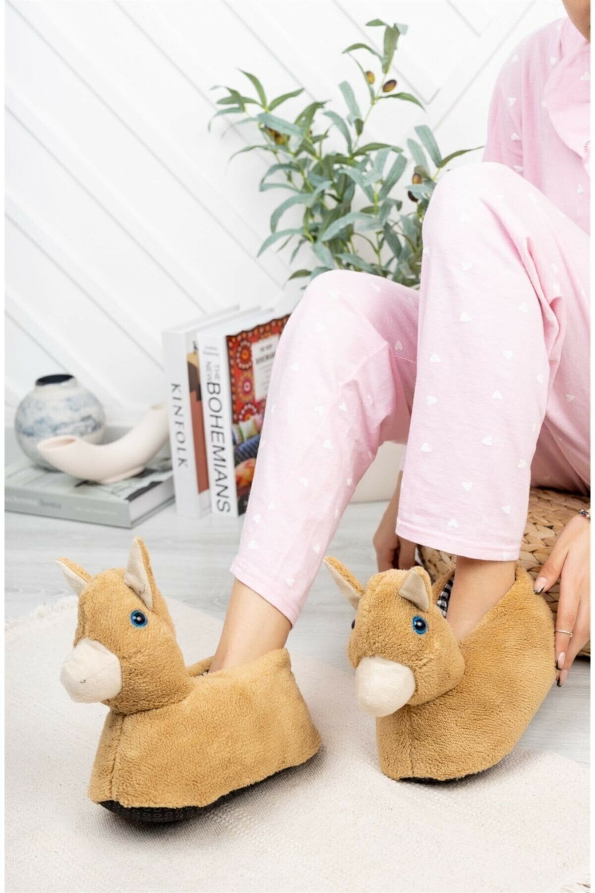 PUFYDIX Unisex Lama Figürlü Rahat Panduf