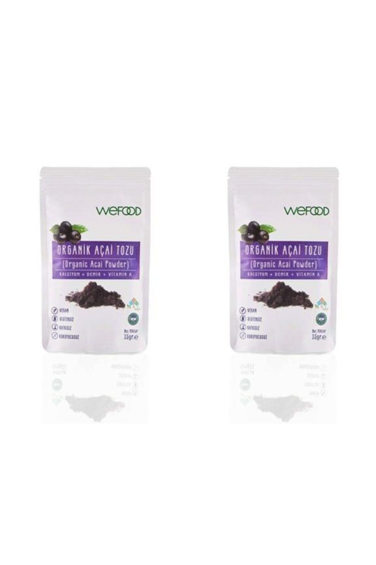 Wefood Organik Glütensiz Vegan Katkısız Acai Tozu 35 Gr 2 Adet