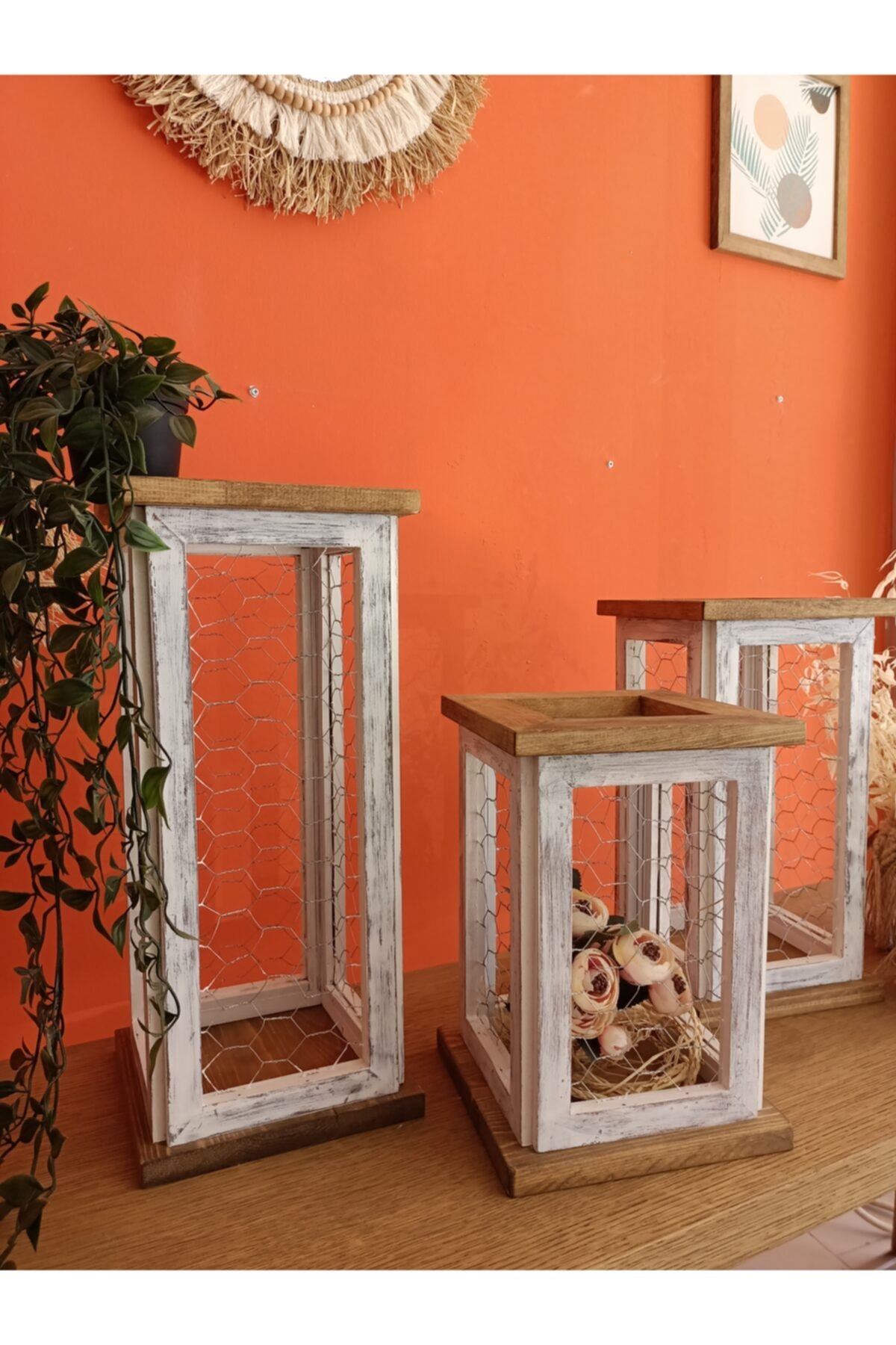 moon wood Ahşap 3 ' Lü Telli Fener