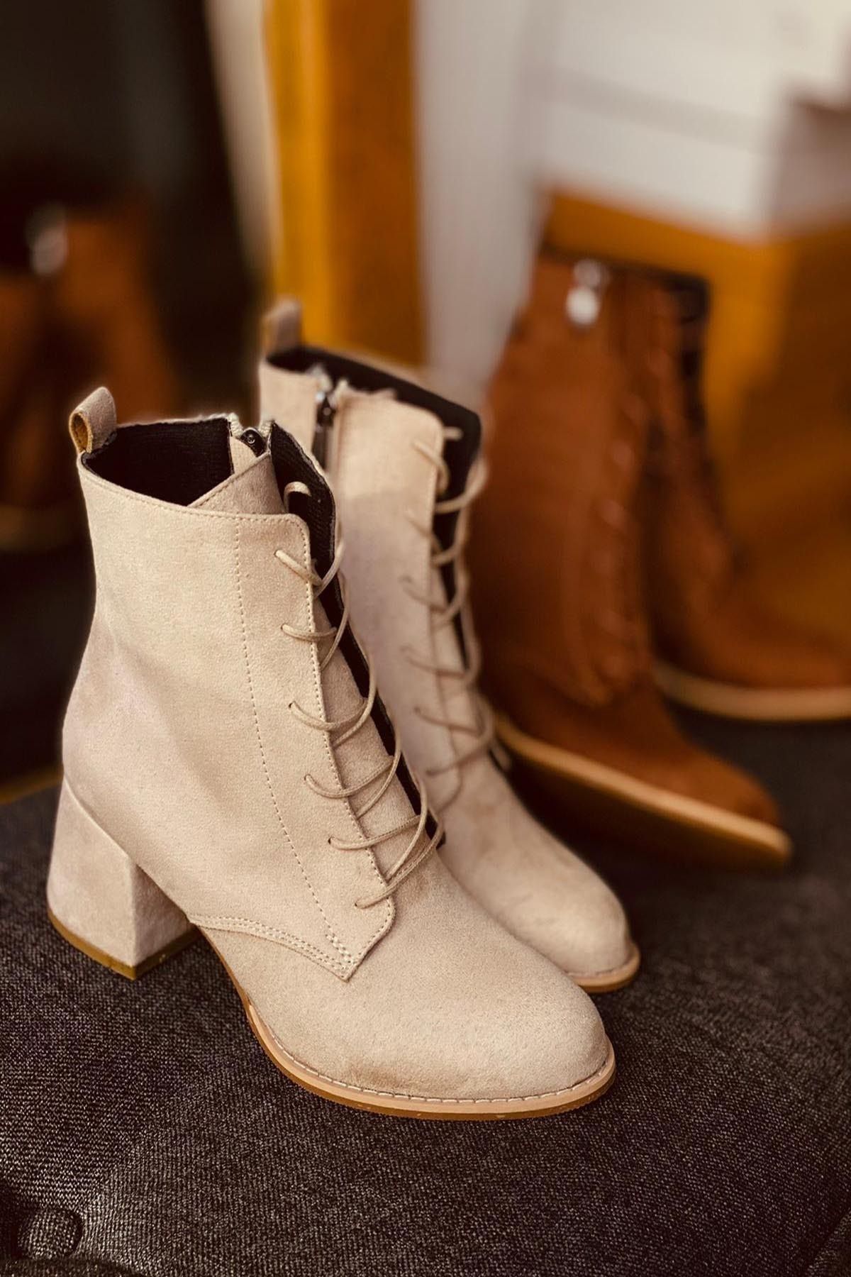 Mida Shoes Vizon Bağıcıklı Süet Bot