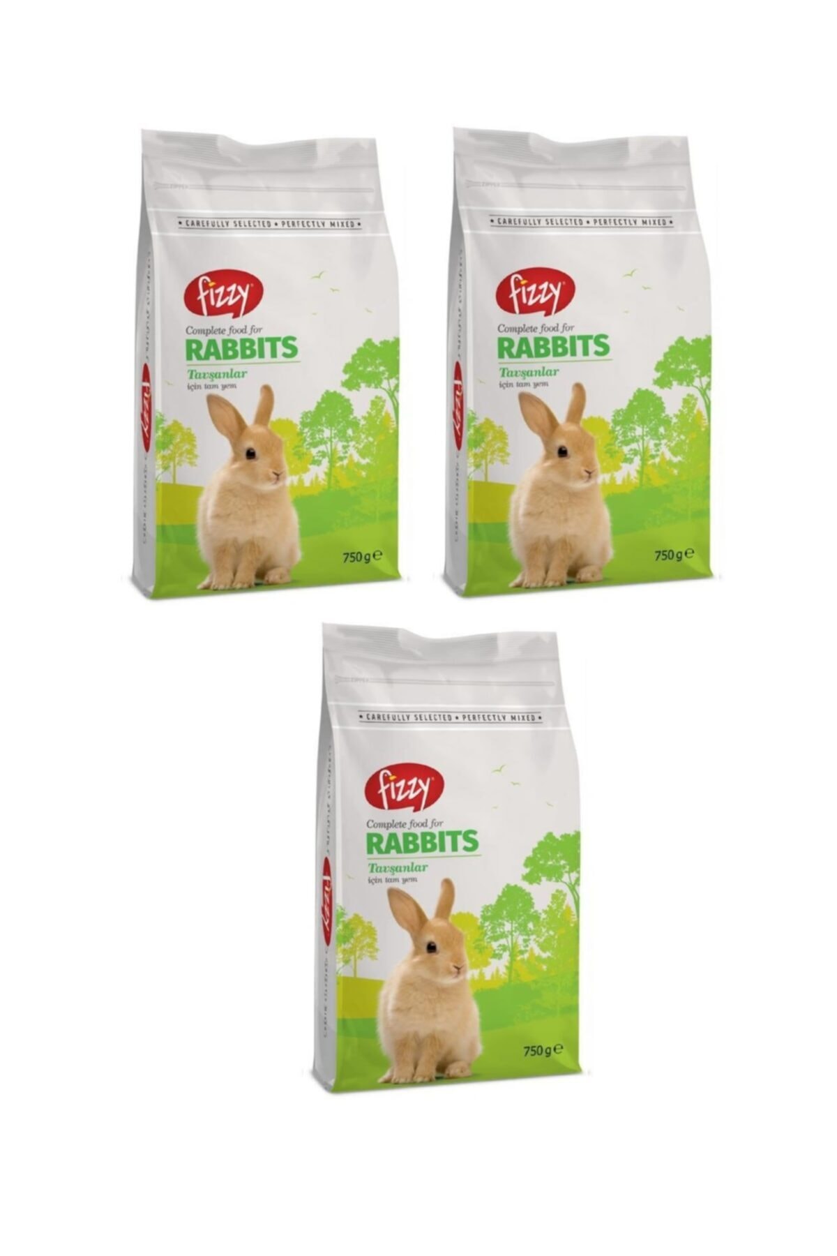 Fizzy Premium Tavşan Yemi 750 gr (3 Adet)