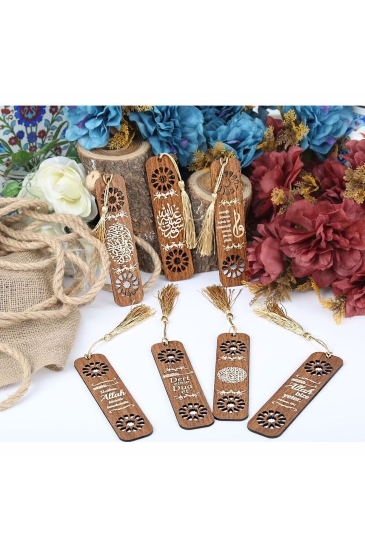 İkranur Ahşap Üzerine Lazer Işlemeli Kitap Ayraçları (15×3) 'elif Vav'