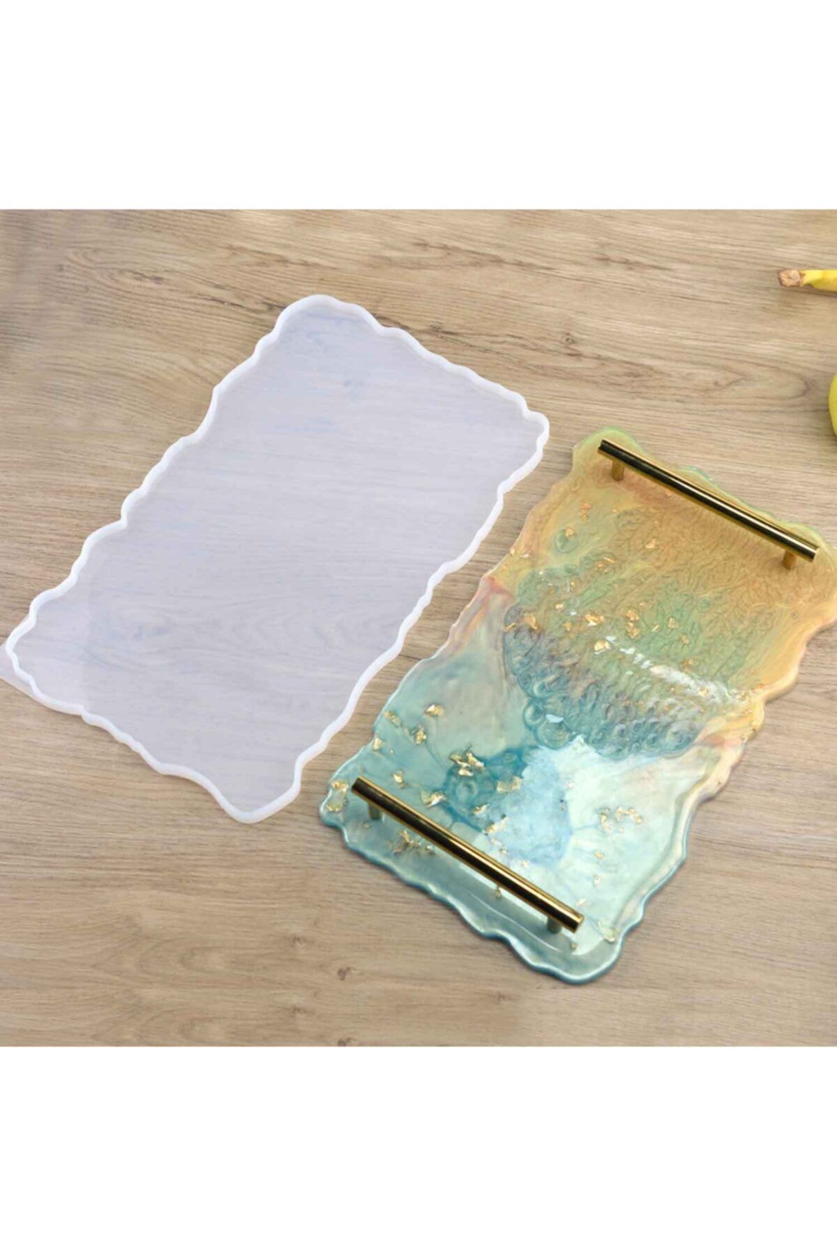 TT Tahtakale Toptancıları Epoksi Silikon Dalgalı Tepsi Kalıbı Dikdörtgen 21.7x35.7 Cm