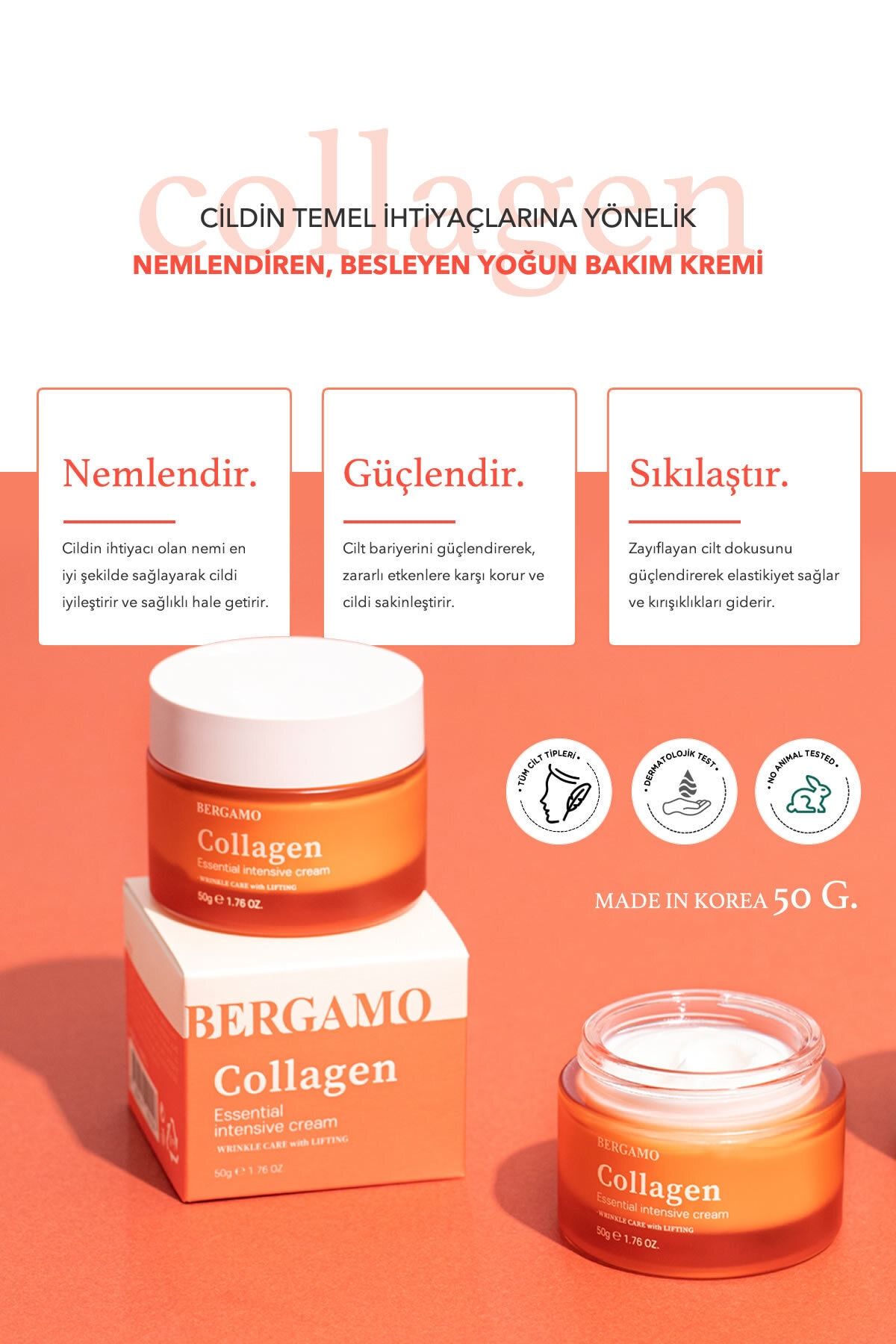 Bergamo Essential Intensive Cream Collagen Kırışıklık Bakımı Ve Elastikiyet
