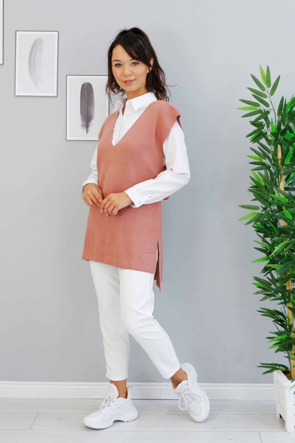 İmajButik Triko Süveter/pudra