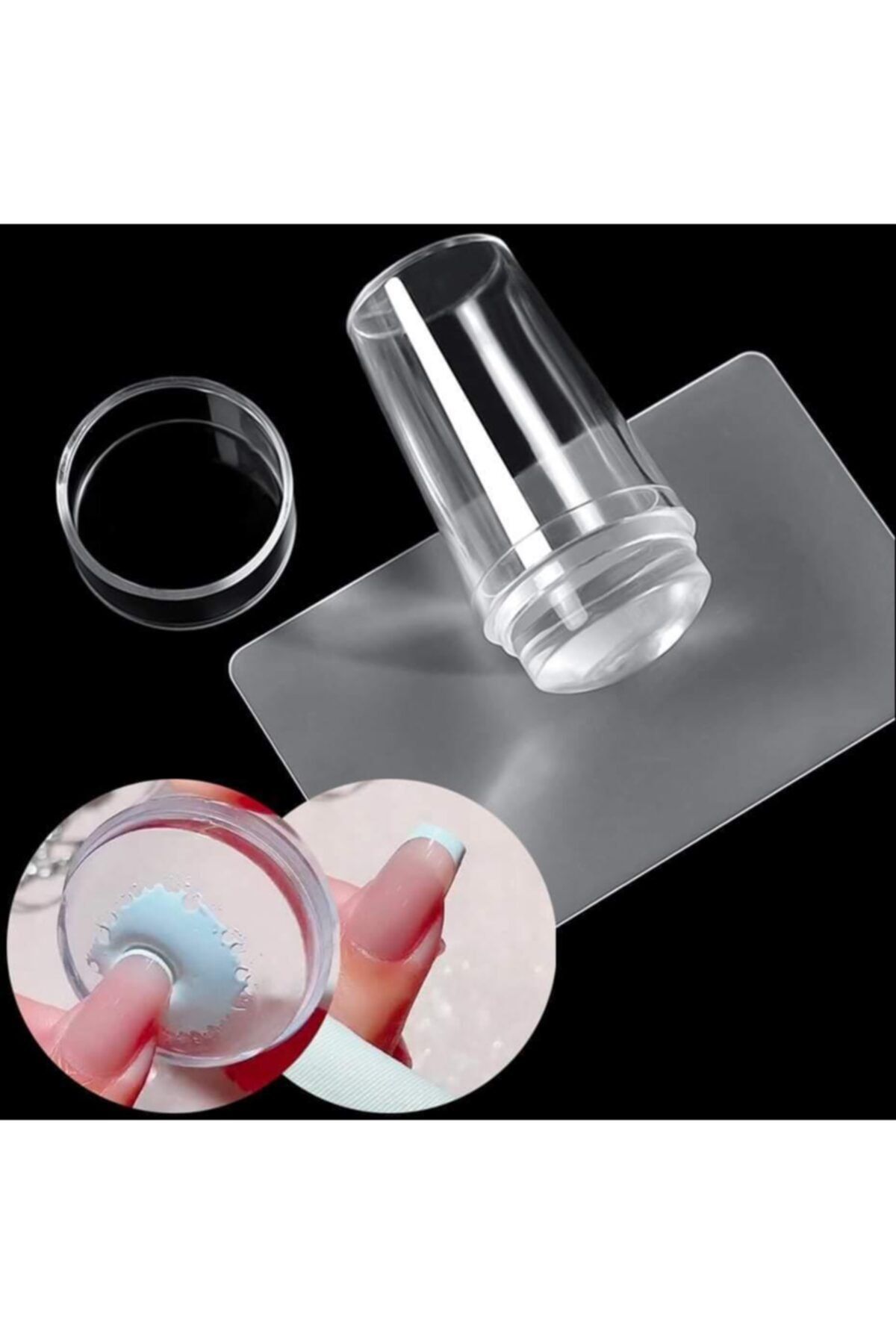 REDLİP COSMETİC Tırnak Süsleme Damgalama Stamper Silikon Başlıklı Oje Dizayn Baskı Aparat Seti