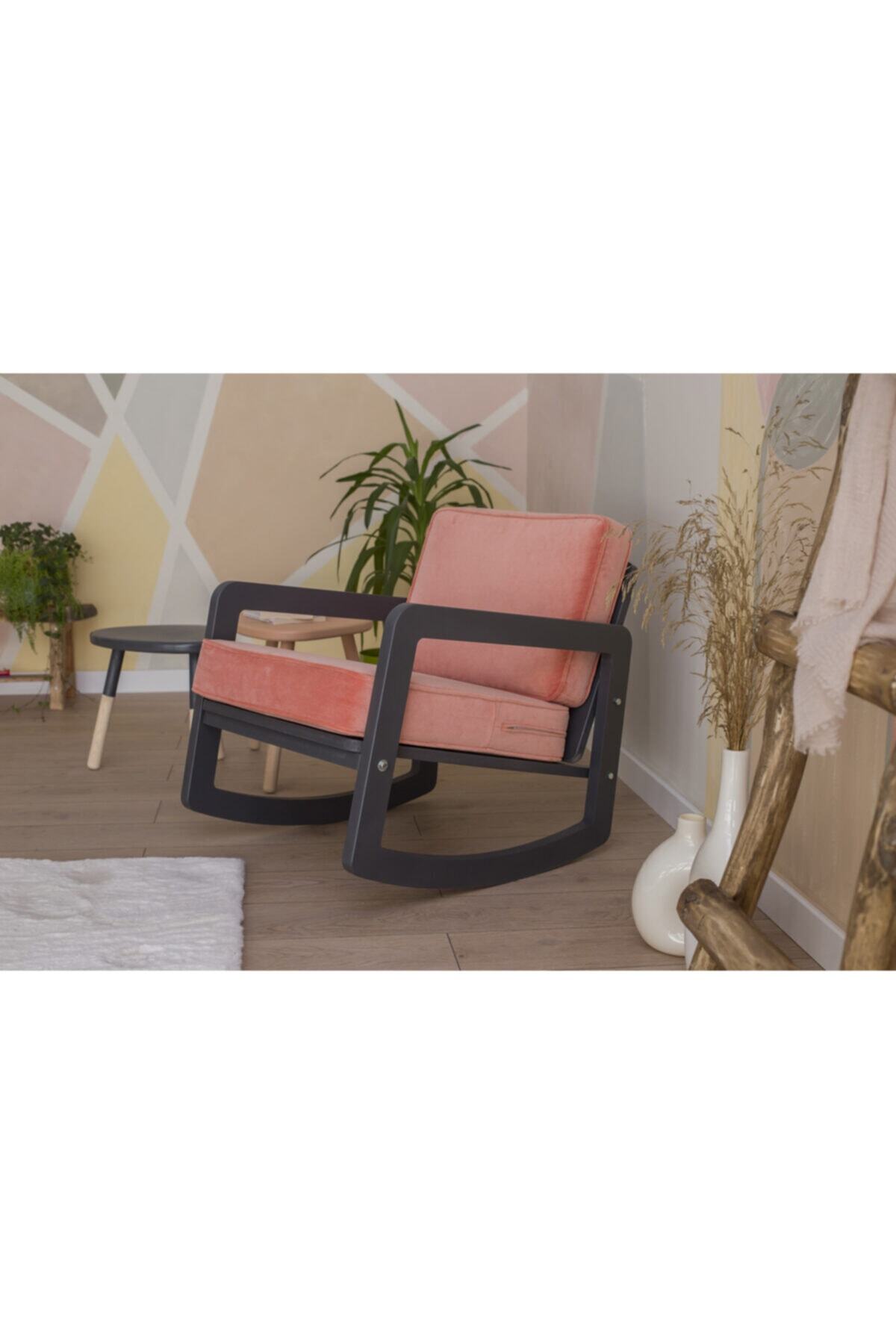 Quppa Home Iskandınav Berjer, Sallanır Tekli Koltuk, Renkli Tekli Berjer