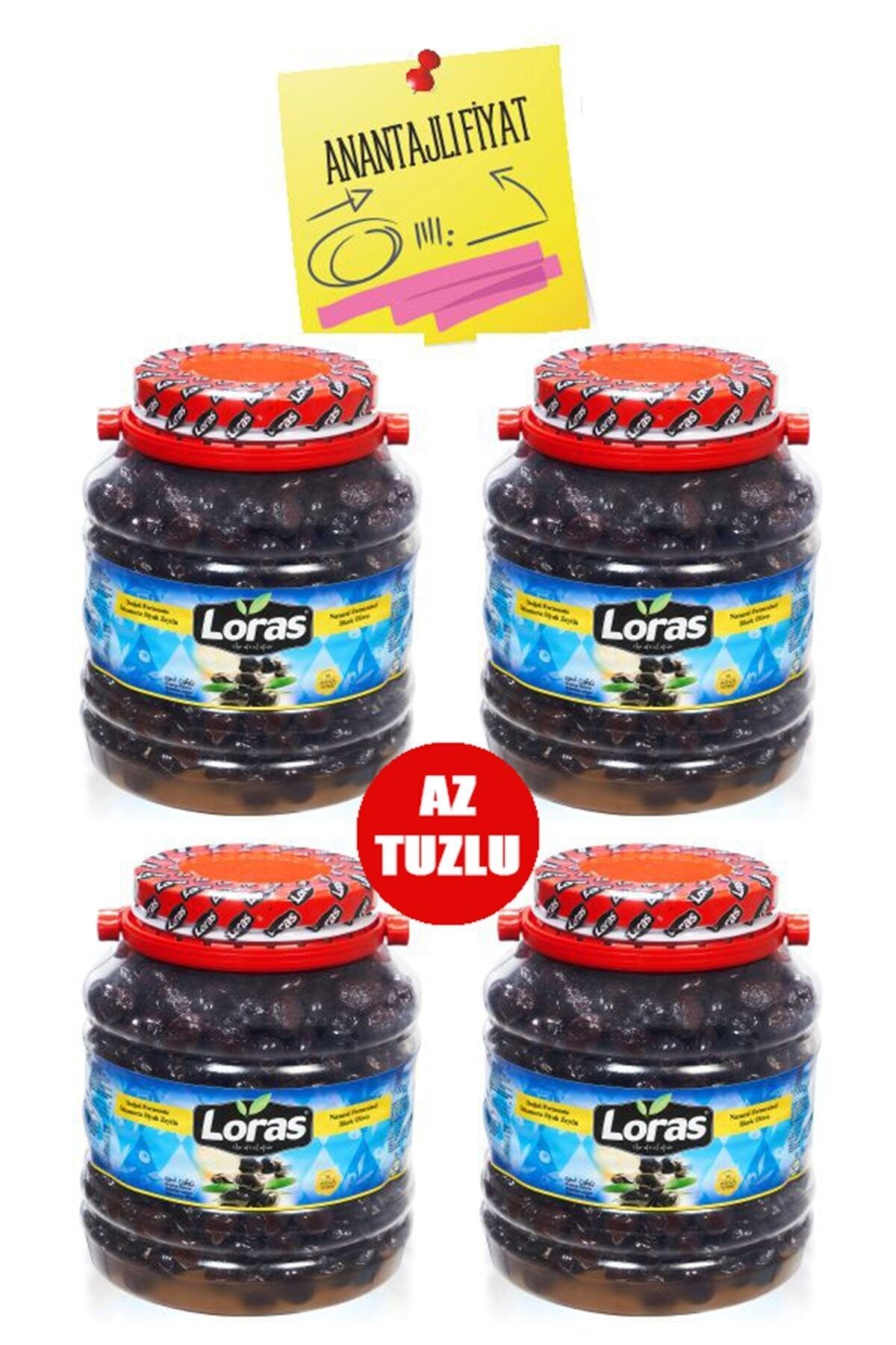 loras zeytin Loras Gemlik Siyah Zeytin Pet Süper 2000 Grx4 Adet