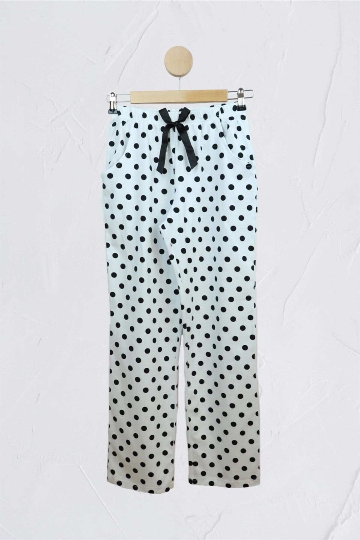 OBJE Kadın Beyaz Puanlı Pijama Altı