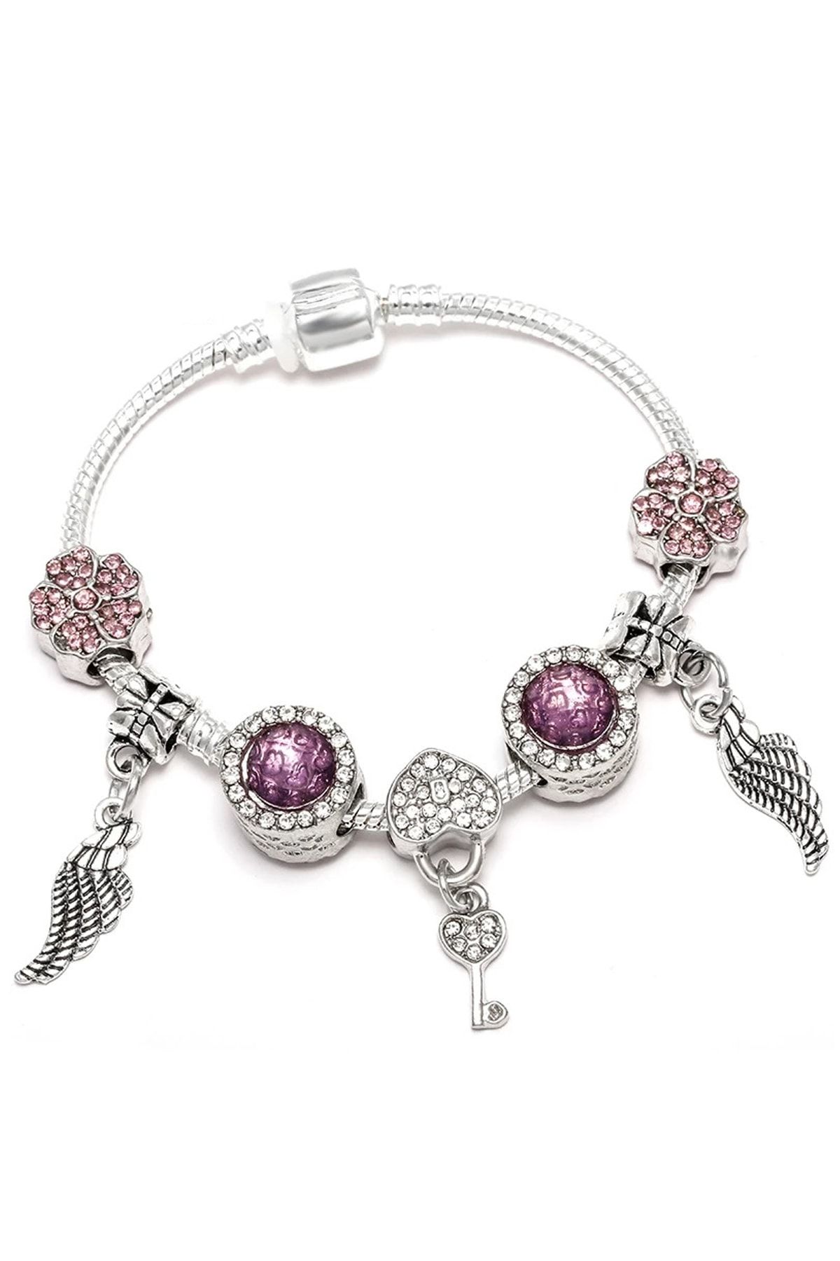Dumledo Sevda Temalı Gümüş Charm Bileklik