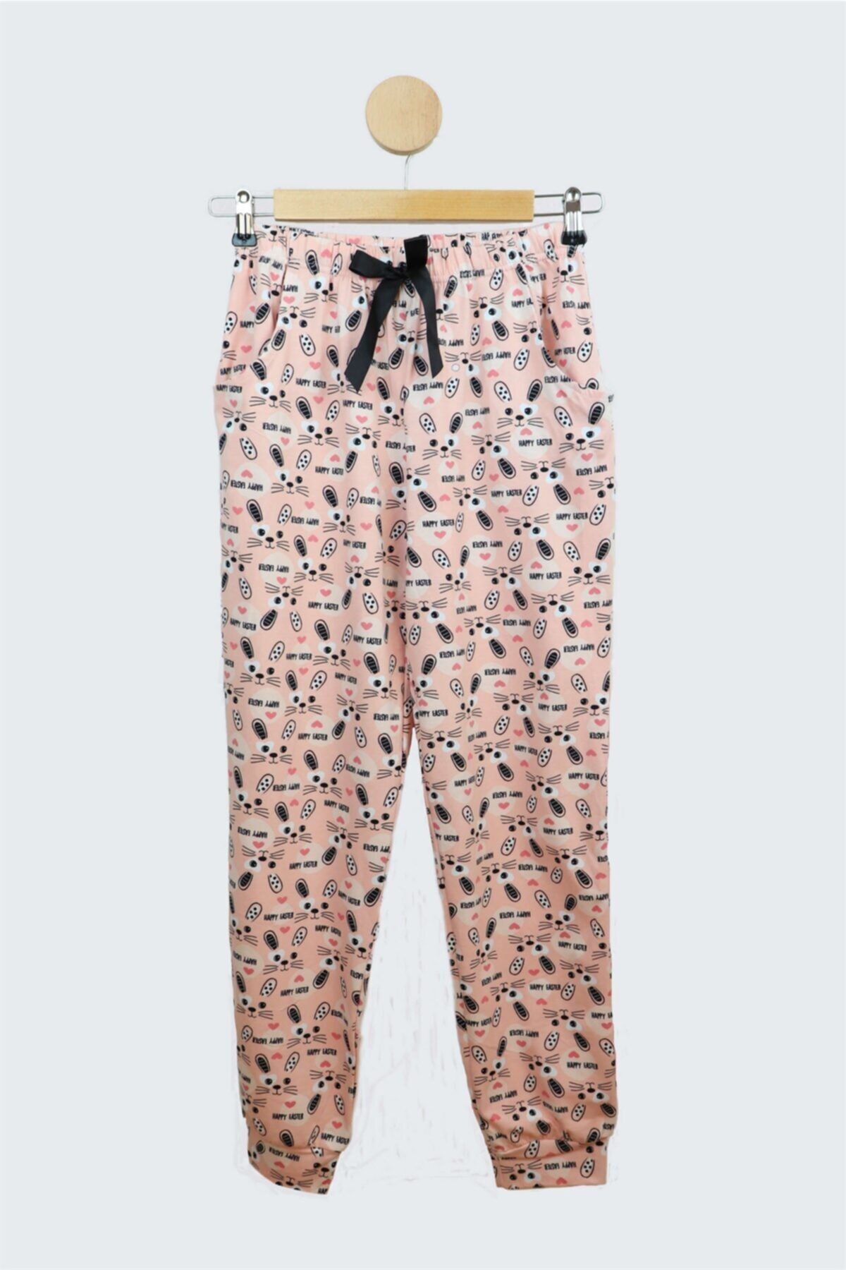 OBJE Kadın Tavşan Desenli Bant Paça Pijama Altı