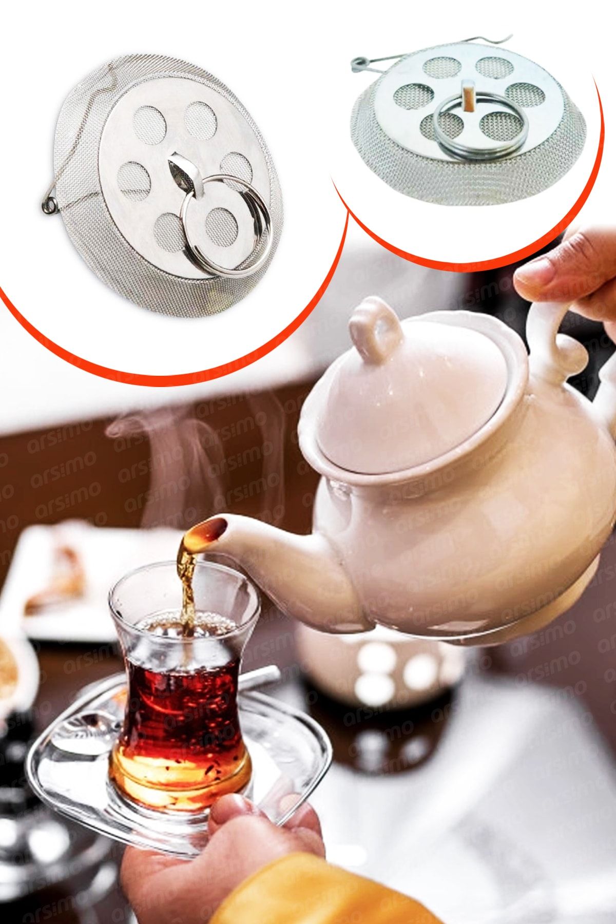 Arsimo Demlik Içi Sök Tak Çay Süzgeci 5 Adet
