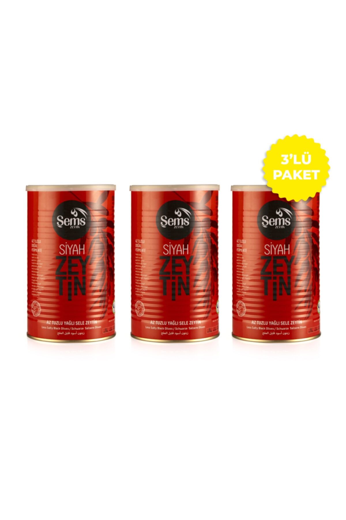 Sems 291-320 Kalibre Siyah Zeytin 900 gr 3'lü Paket