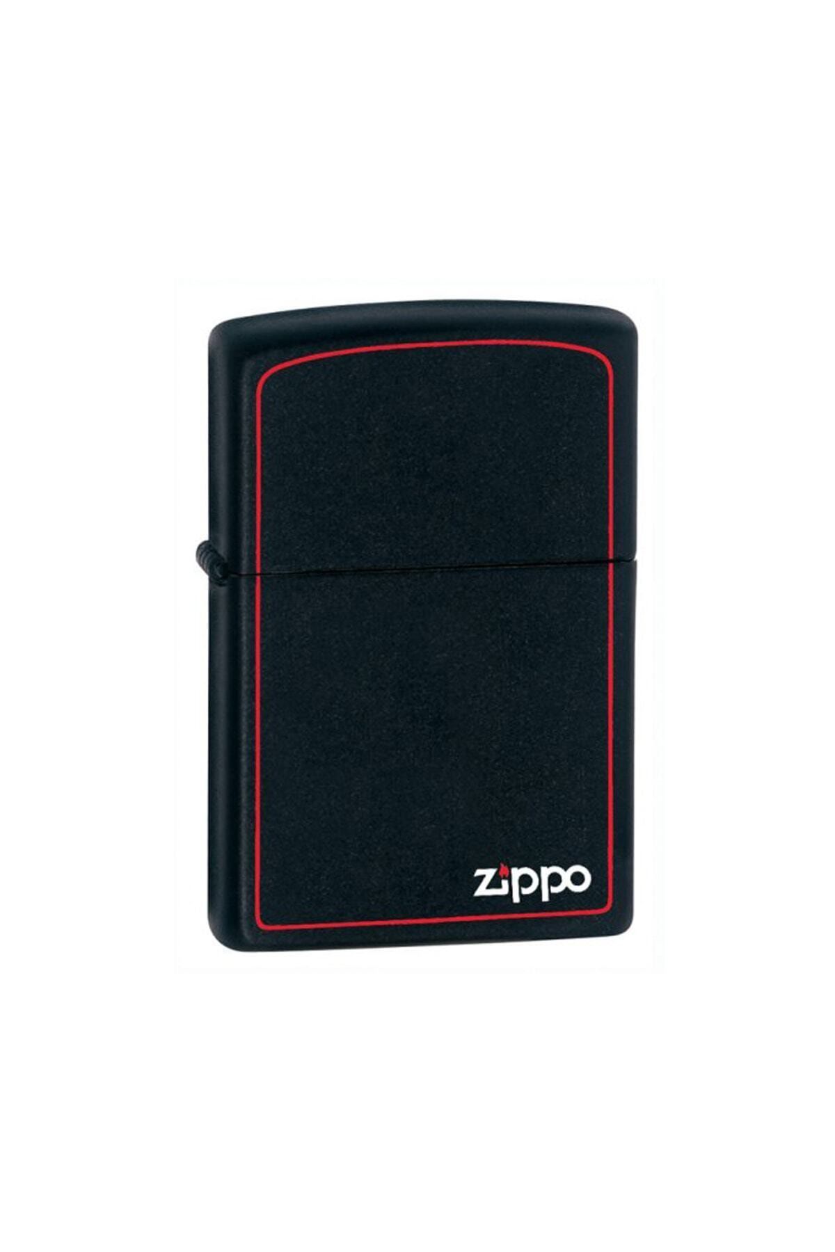 Zippo Siyah Üzeri Kırmızı Benzinli Çakmak Z-border 218zb